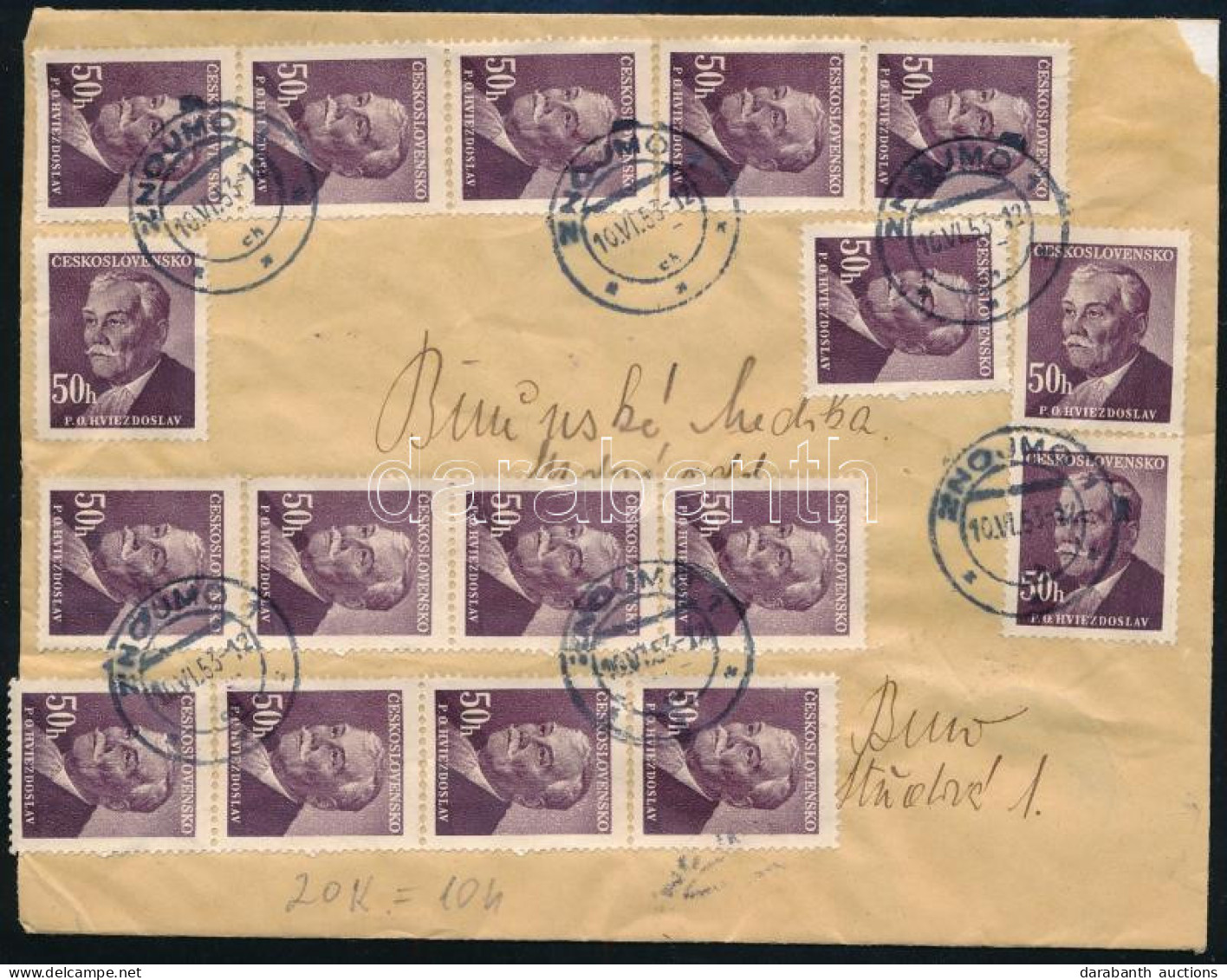 1953 Levél 34 Db Bélyeggel / Cover With 34 Stamps - Sonstige & Ohne Zuordnung