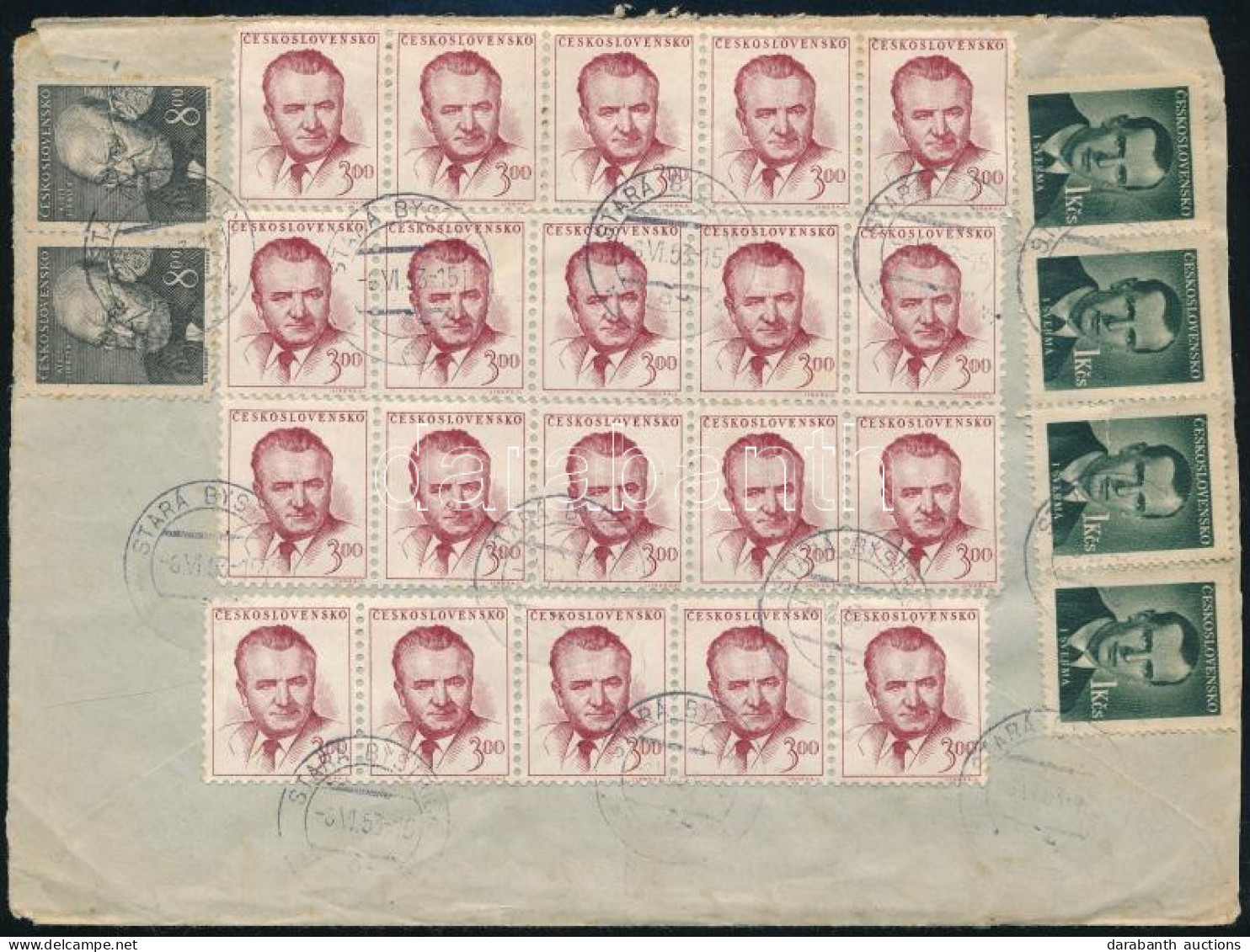 1953 Ajánlott Levél 26 Db Bélyeggel / Registered Cover With 26 Stamps - Other & Unclassified