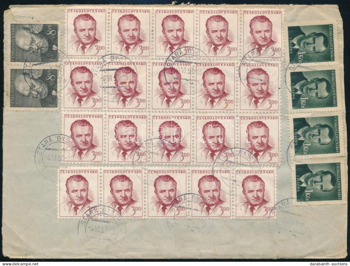 1953 Ajánlott Levél 26 Db Bélyeggel / Registered Cover With 26 Stamps - Andere & Zonder Classificatie