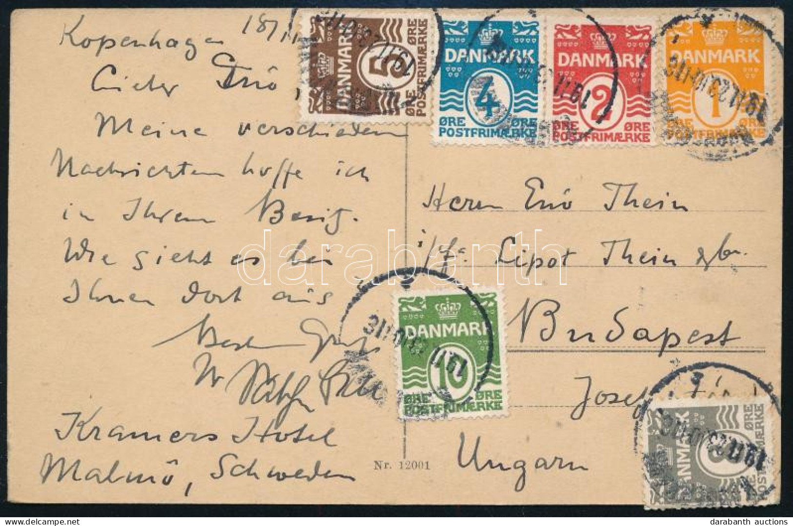 1923 6 Bélyeges Képeslap Budapestre / Postcard With 6 Stamps - Andere & Zonder Classificatie