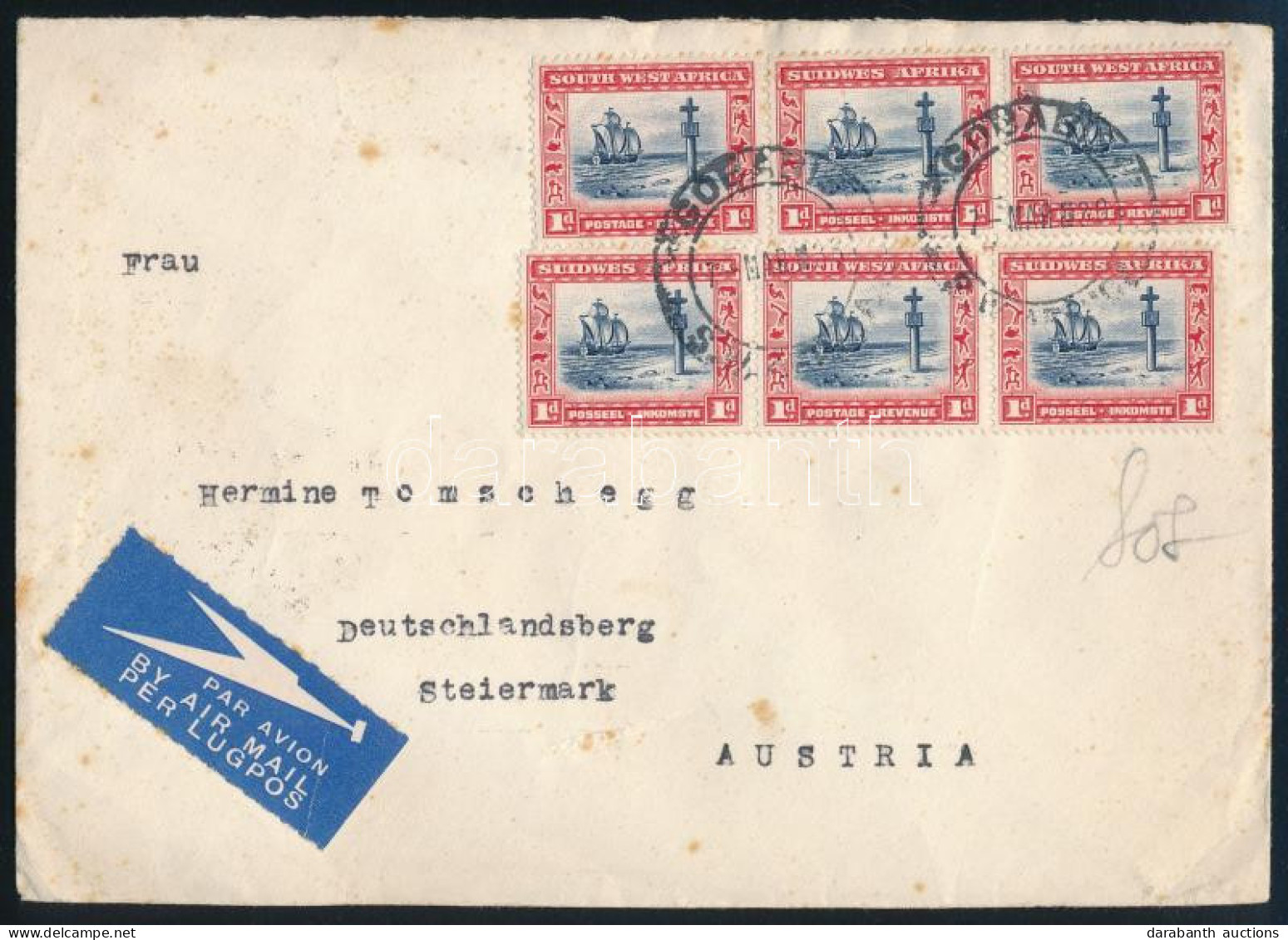 1938 Légi Levél 12 Db Bélyeggel Ausztriába / Airmail Cover With 12 Stamps To Austria - Other & Unclassified