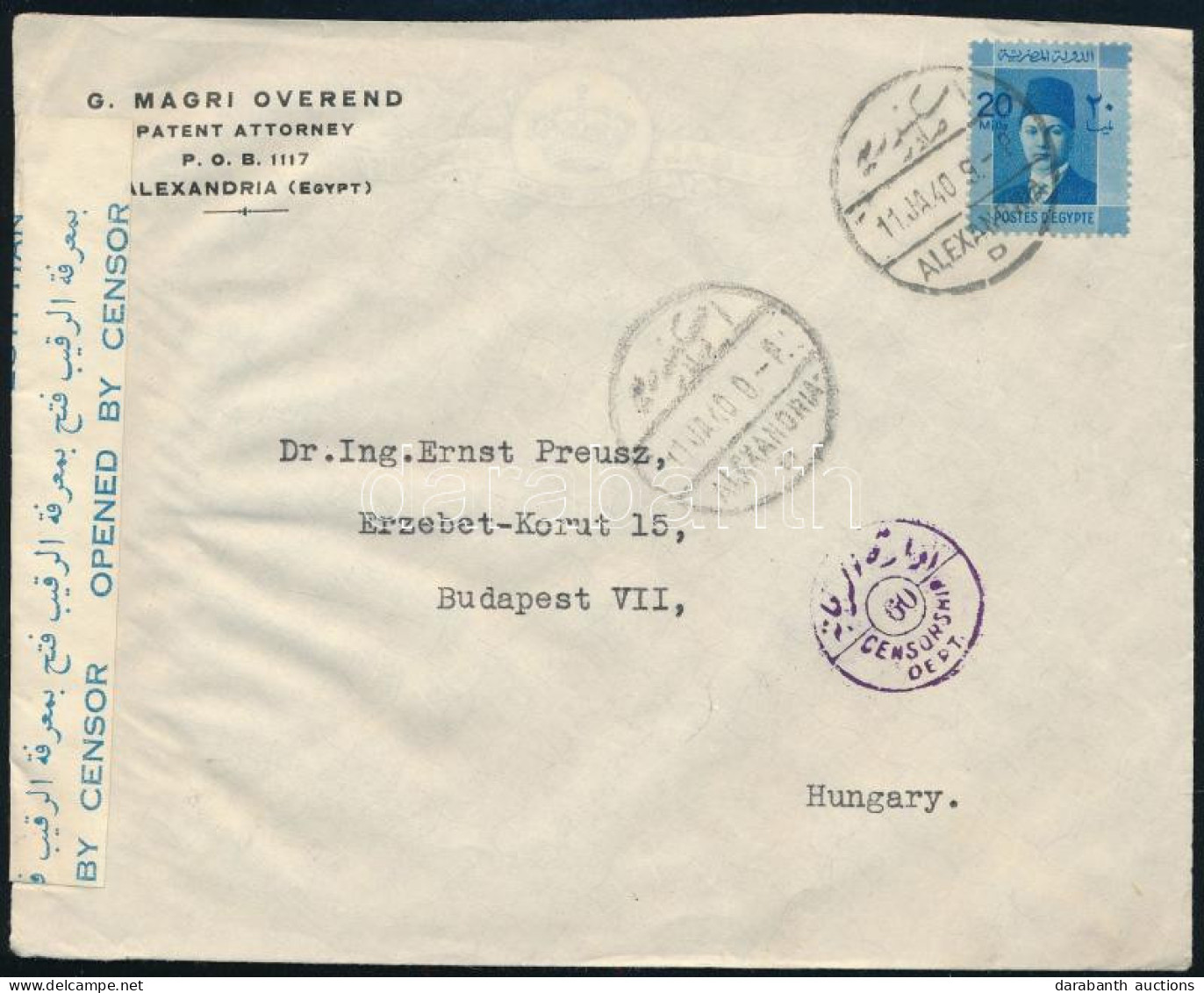 1940 Cenzúrázott Levél / Censored Cover - Other & Unclassified