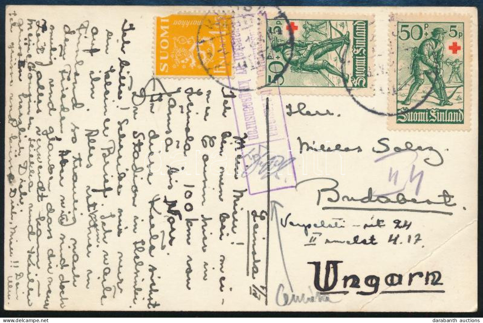 ~1918 Cenzúrázott Képeslap Budapestre / Censored Postcard To Hungary - Sonstige & Ohne Zuordnung