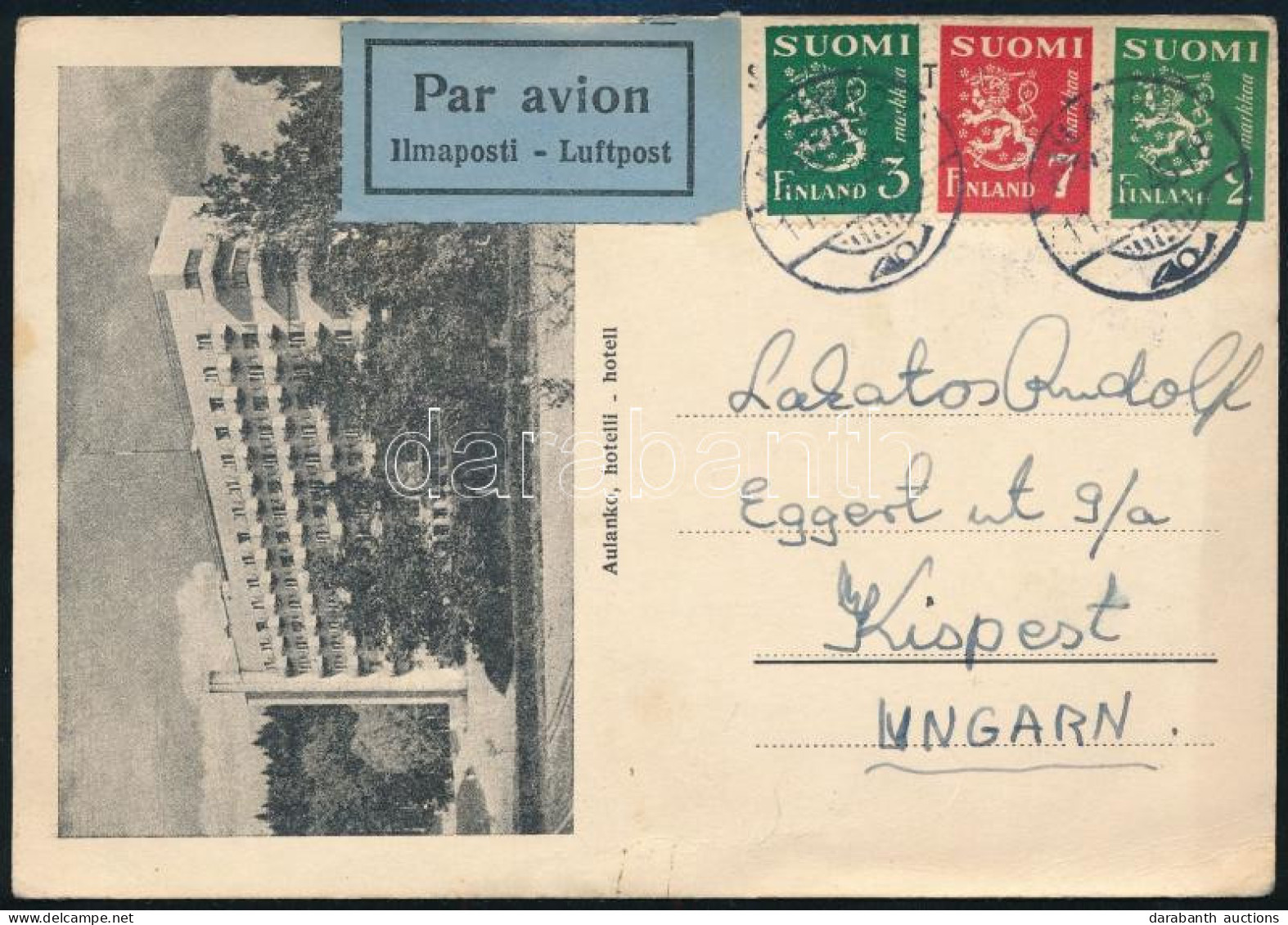 1948 Légi Levelezőlap Kispestre / Airmail Postcard To Hungary - Other & Unclassified