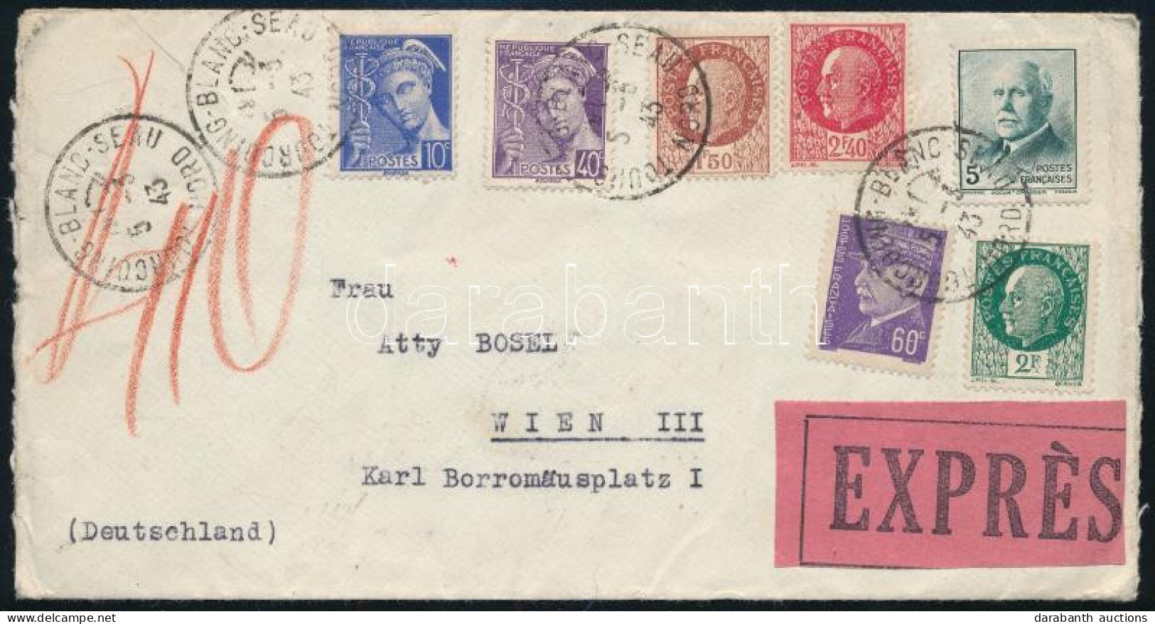 1943 Expressz Cenzúrázott Levél Bécsbe / Express Censored Cover To Vienna - Other & Unclassified