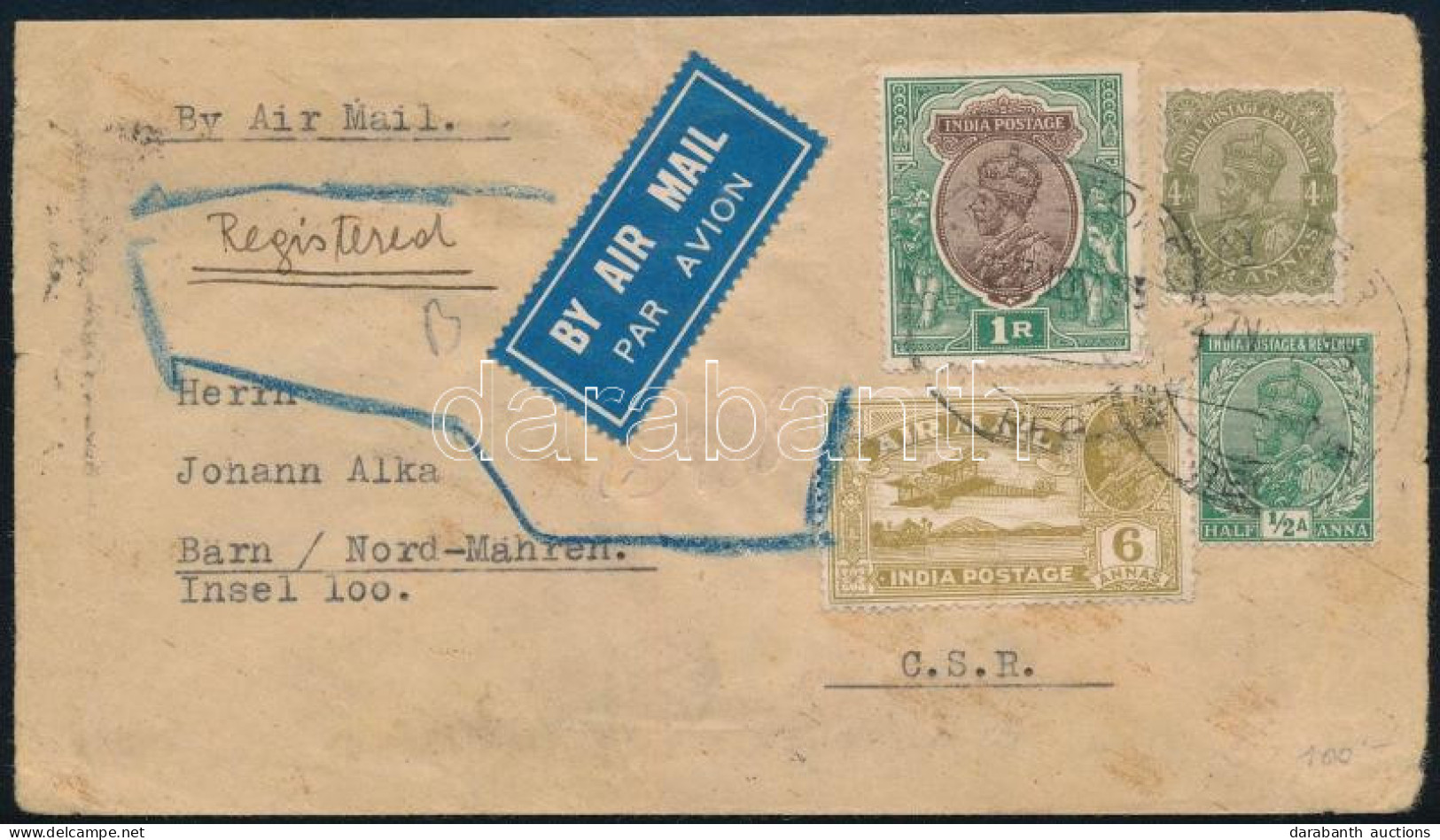 1933 Ajánlott Légi Levél 4 Bélyeggel Németországba Küldve Különféle Bélyegzésekkel / Registered Airmail Cover With 4 Sta - Autres & Non Classés