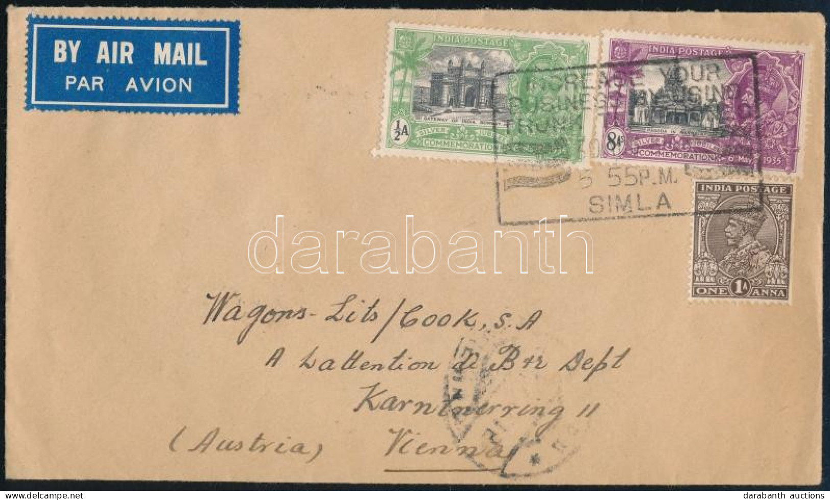 1935 Légi Levél 3 Bélyeggel Bécsbe / Airmail Cover To Vienna With 3 Stamps - Autres & Non Classés