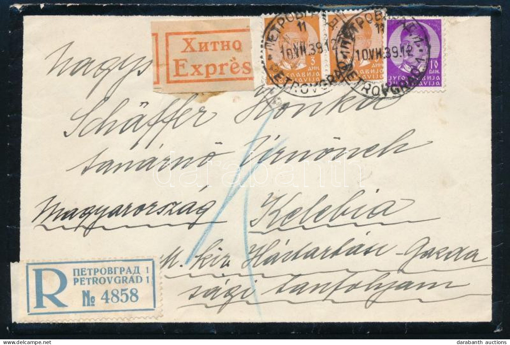 1939 Ajánlott Expressz Levél / Registered Express Cover - Andere & Zonder Classificatie