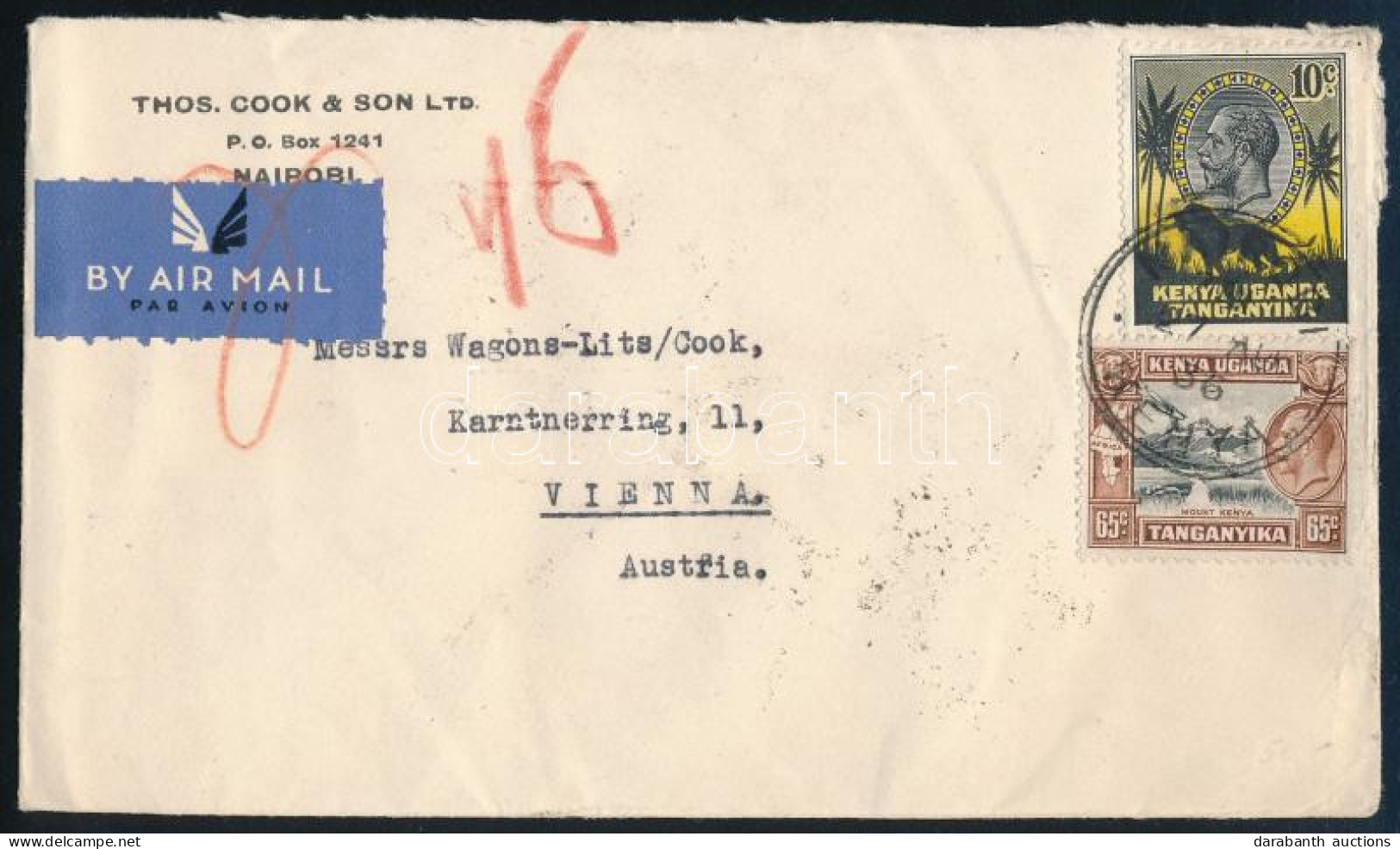 1936 Légi Levél Ausztriába / Airmail Cover To Austria "NAIROBI / KENYA" - Vienna - Autres & Non Classés