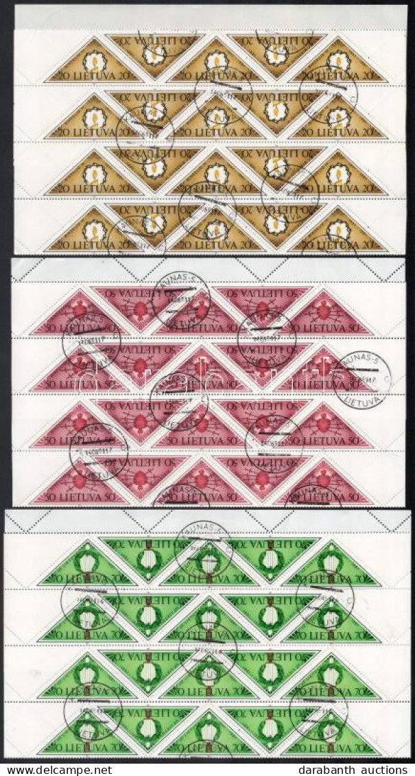 O 1991 Mi 477-479 Hajtott Teljes ívek / Folded Complete Sheets - Autres & Non Classés