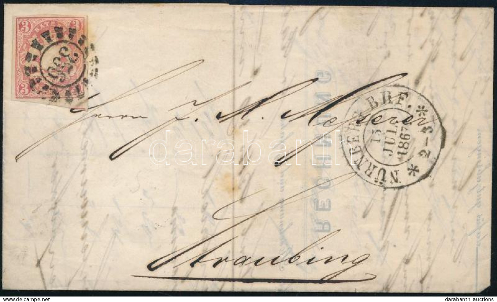 1867 Levél Straubingba / Cover To Straubing - Sonstige & Ohne Zuordnung