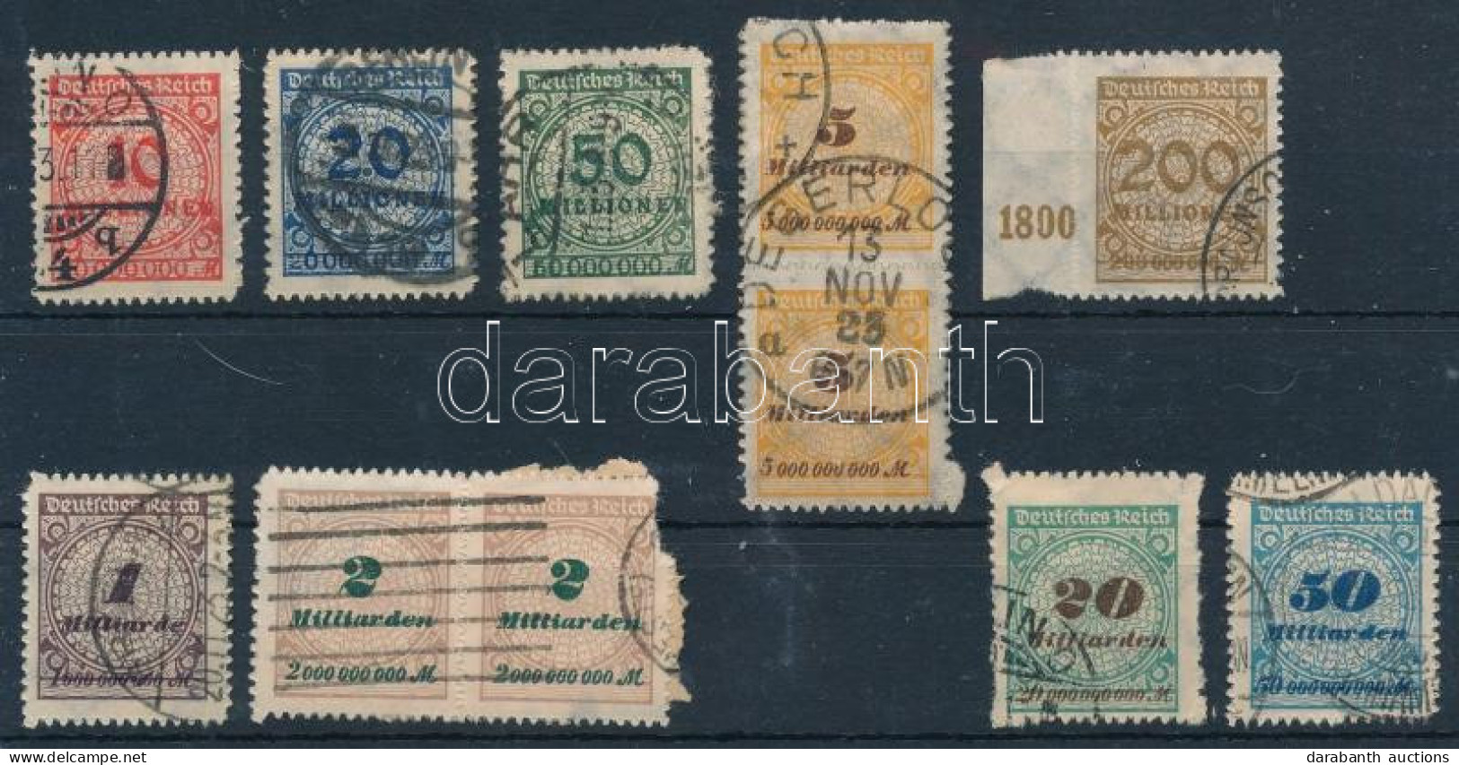 O 1923 Teljes B Sor Mi 318-319, 321, 323, 325-327, 329-330 B Set - Other & Unclassified