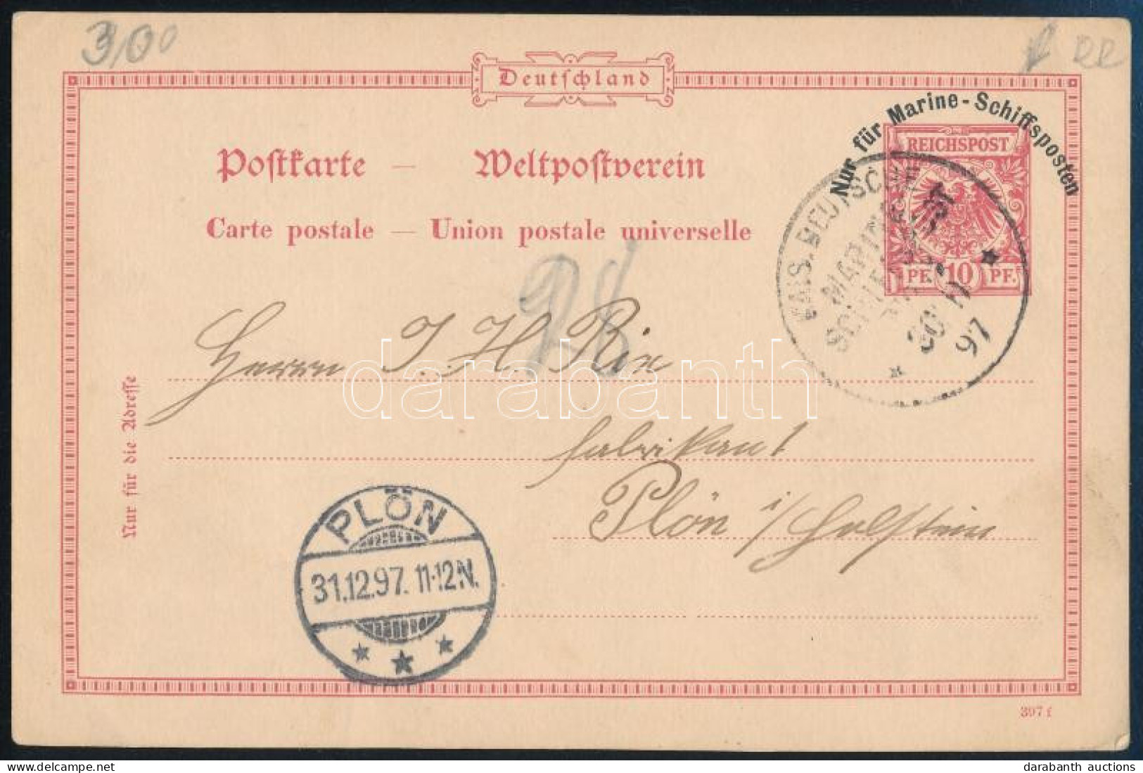 1897 Díjjegyes Levelezőlap / PS-card - Autres & Non Classés