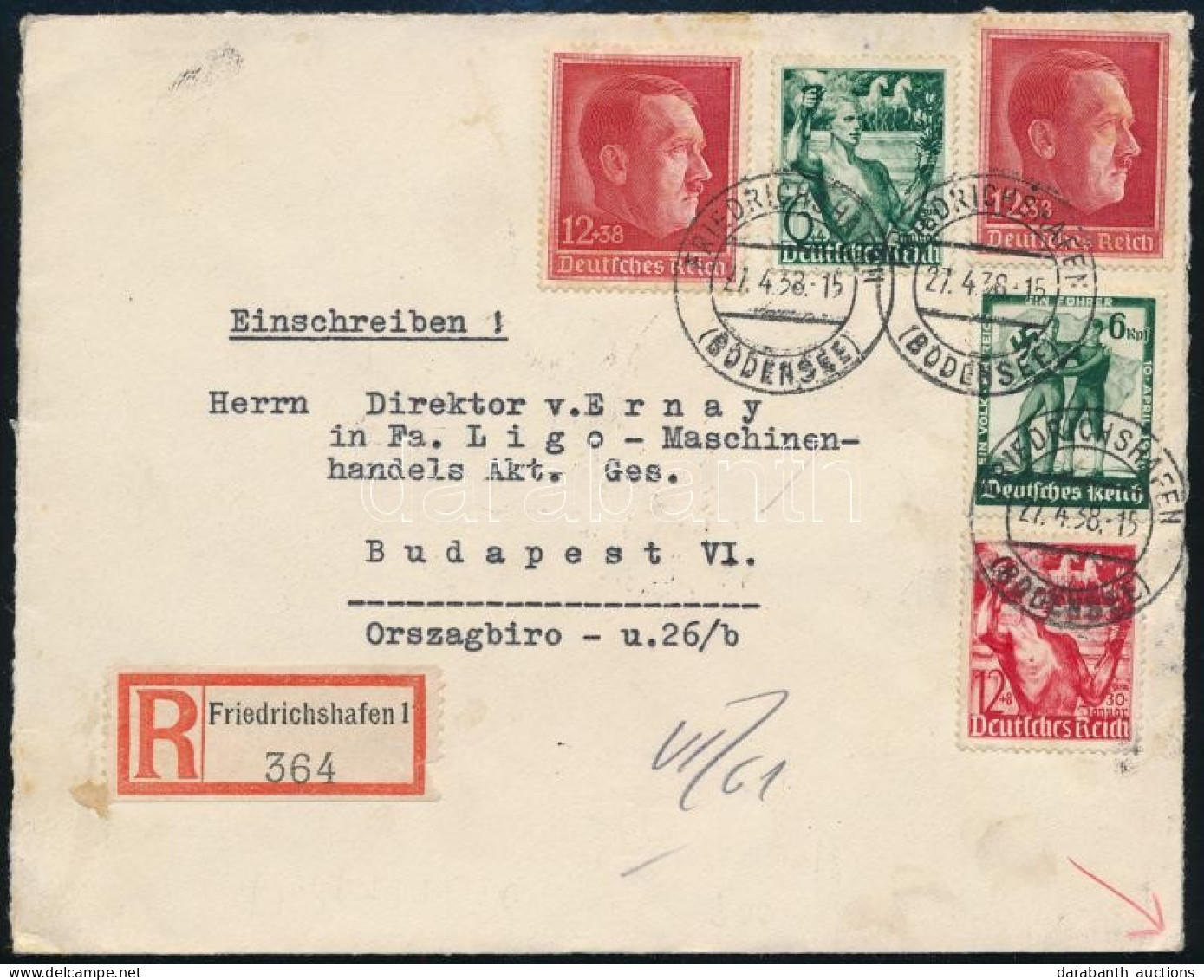 1938 Ajánlott Levél / Registered Cover - Other & Unclassified