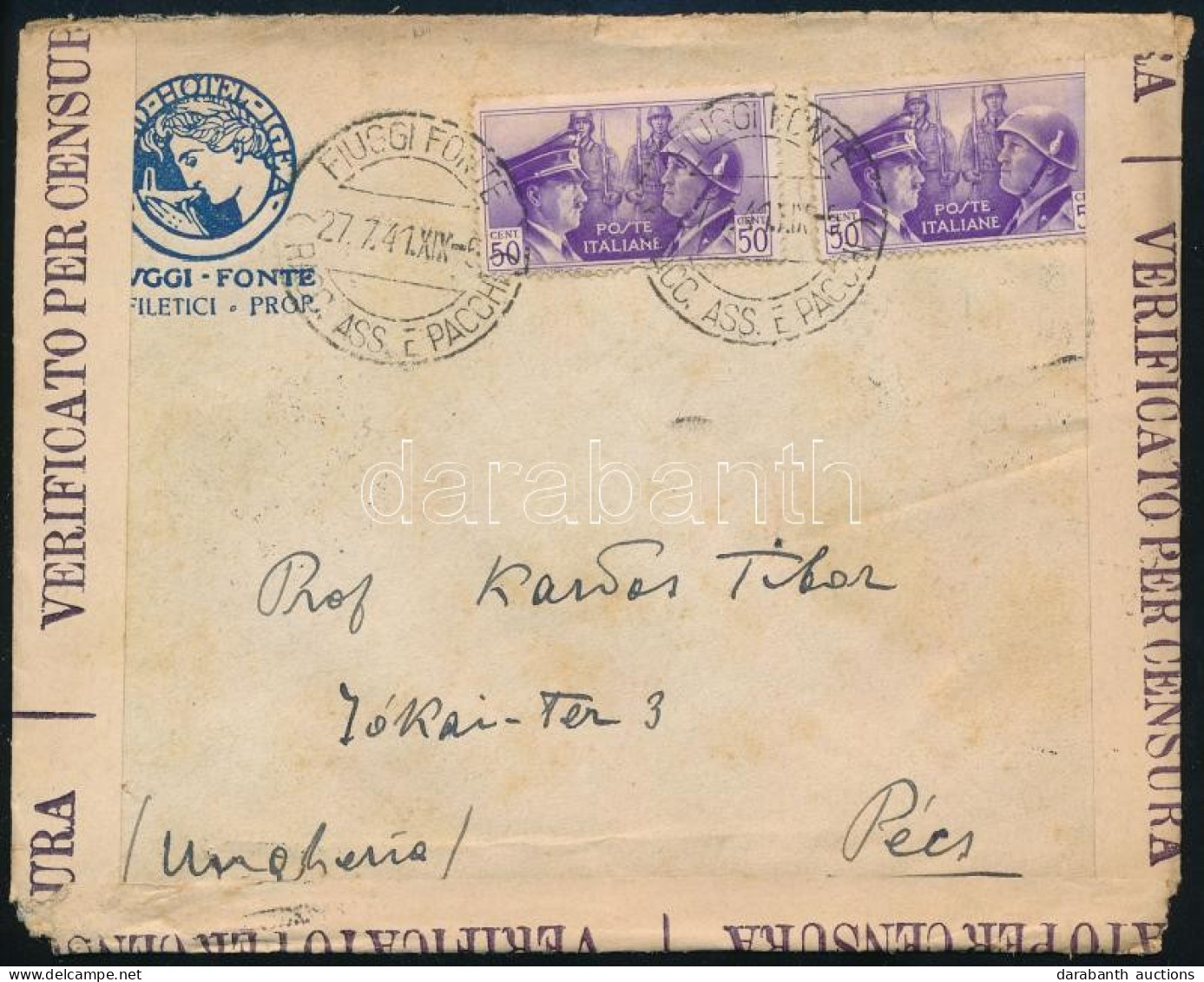 1941 Többszörösen Cenzúrázott Levél Pécsre / Censored Cover To Hungary - Other & Unclassified