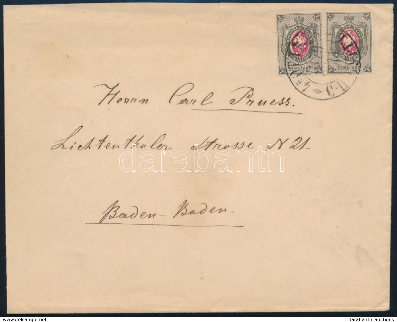1879 Levél Badenbe / Cover To Baden - Other & Unclassified