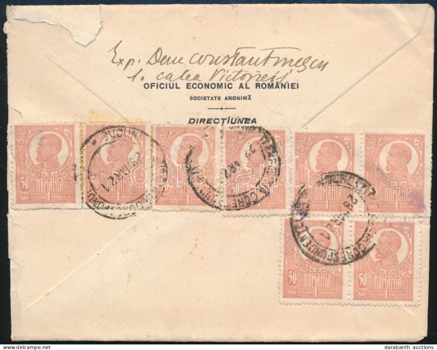 1921 Ajánlott Levél 8 Db Bélyeggel Bécsbe Küldve / Registered Cover With 8 Stamps To Vienna - Otros & Sin Clasificación