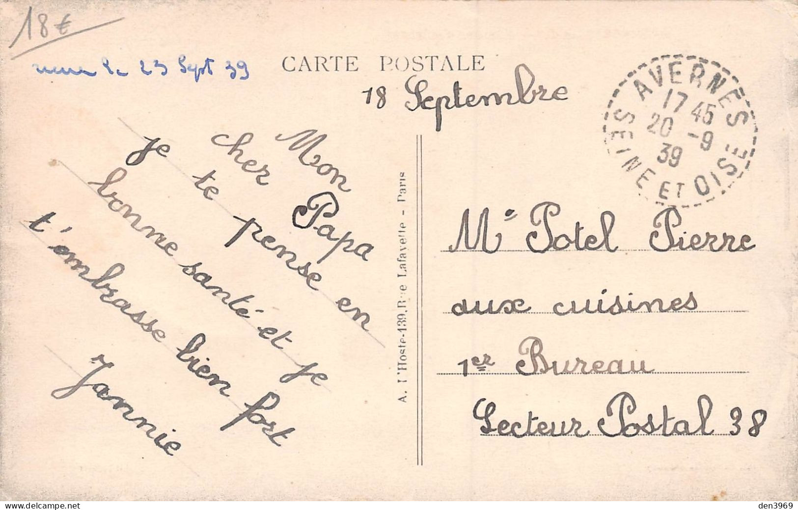 AVERNES (Val-d'Oise) - Vue Des Feulardes - Voyagé 1939, Cachet En Pointillés (2 Scans) - Avernes