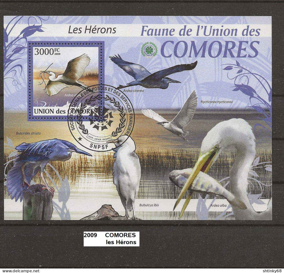 Bloc Comores De 2009 Oblitéré Hérons 3000 FC - Comores (1975-...)