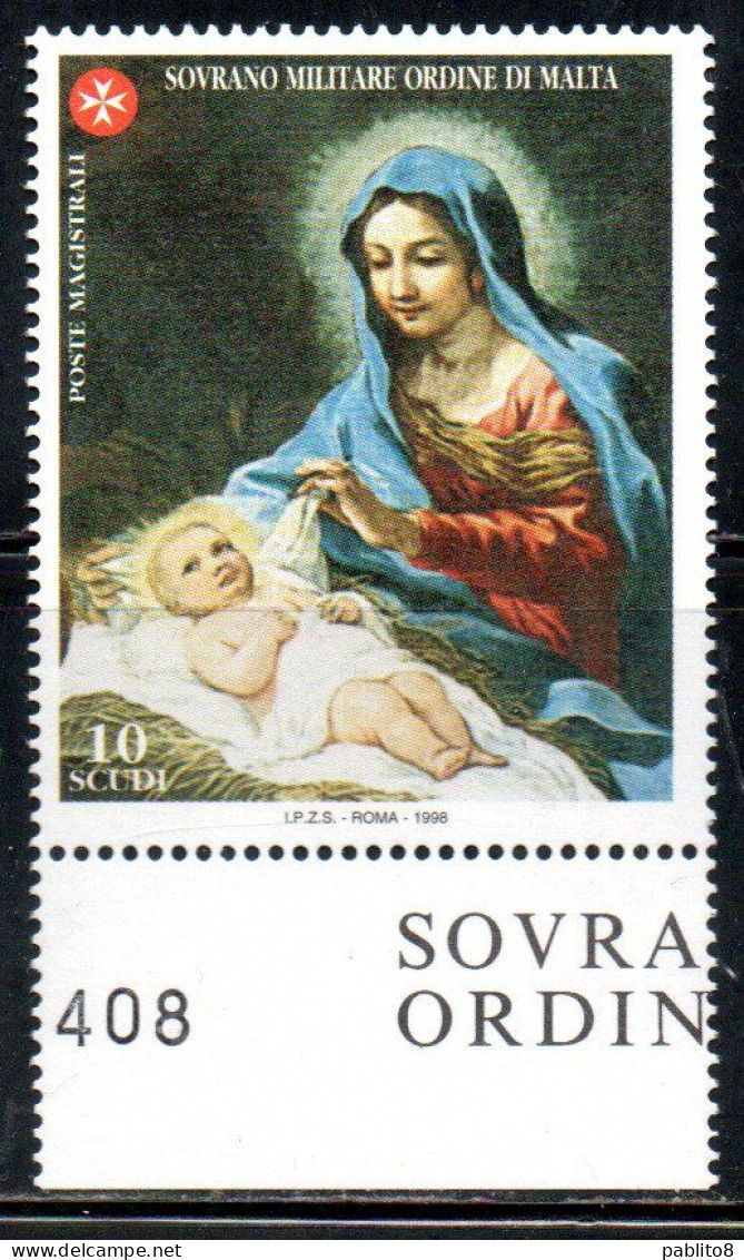 SMOM SOVRANO ORDINE MILITARE DI MALTA 1998 NATALE CHRISTMAS NOEL WEIHNACHTEN NAVIDAD 10s MNH - Malte (Ordre De)