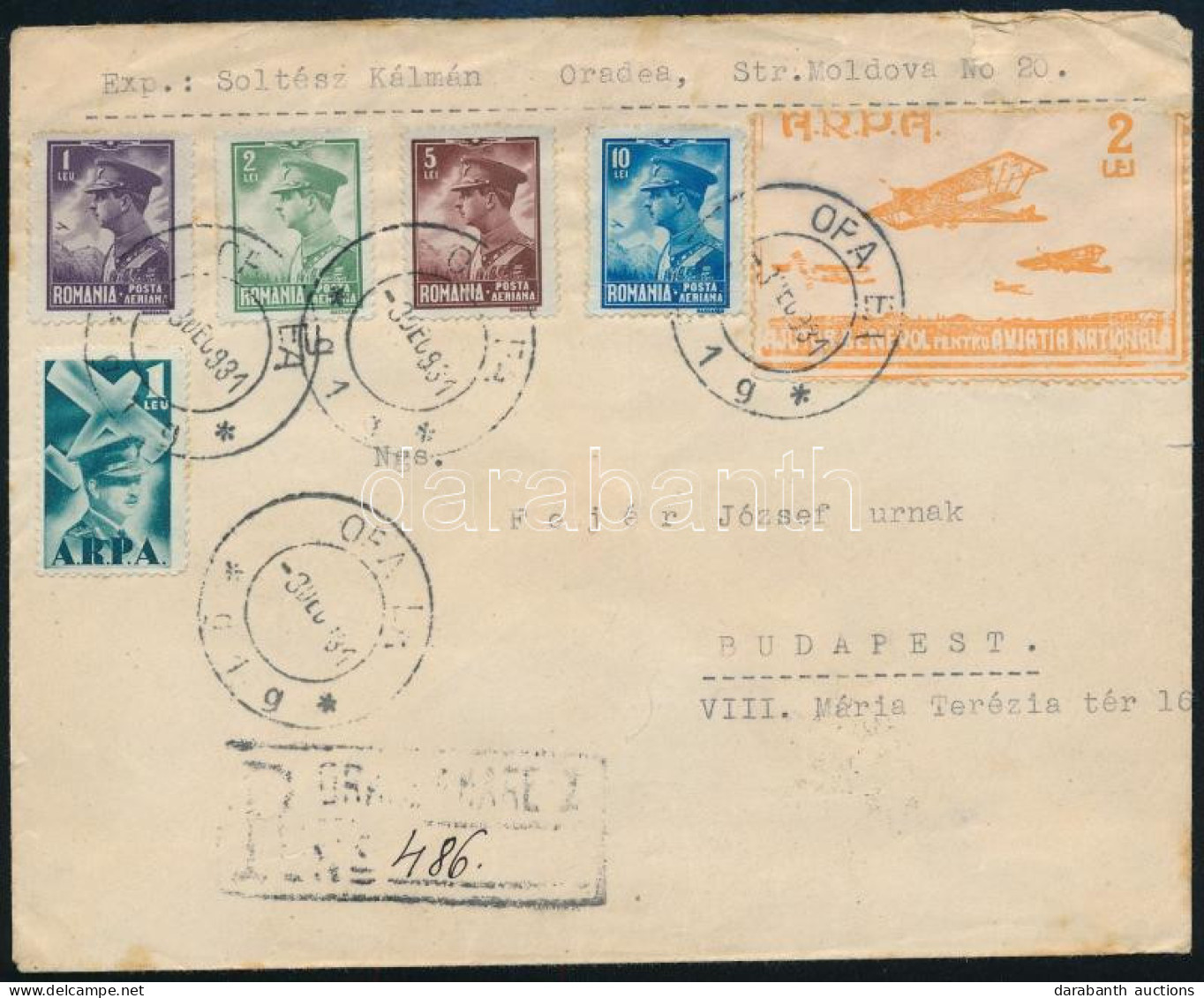 1931 Ajánlott Levél / Registered Cover - Autres & Non Classés