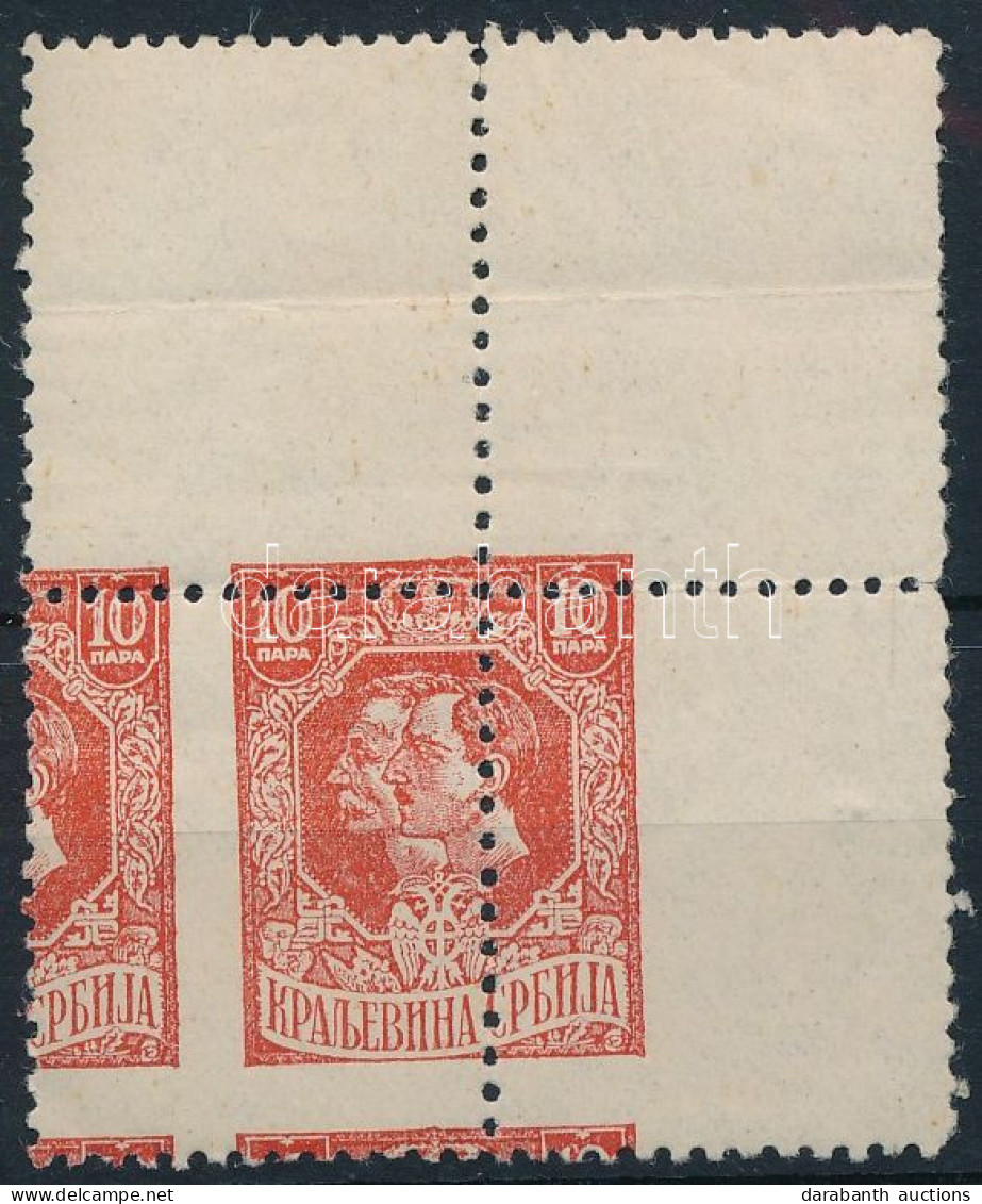 * 1918 Mi 135 ívsarki Bélyeg Látványosan Elfogazva / Corner Stamp With Shifted Perforation - Autres & Non Classés