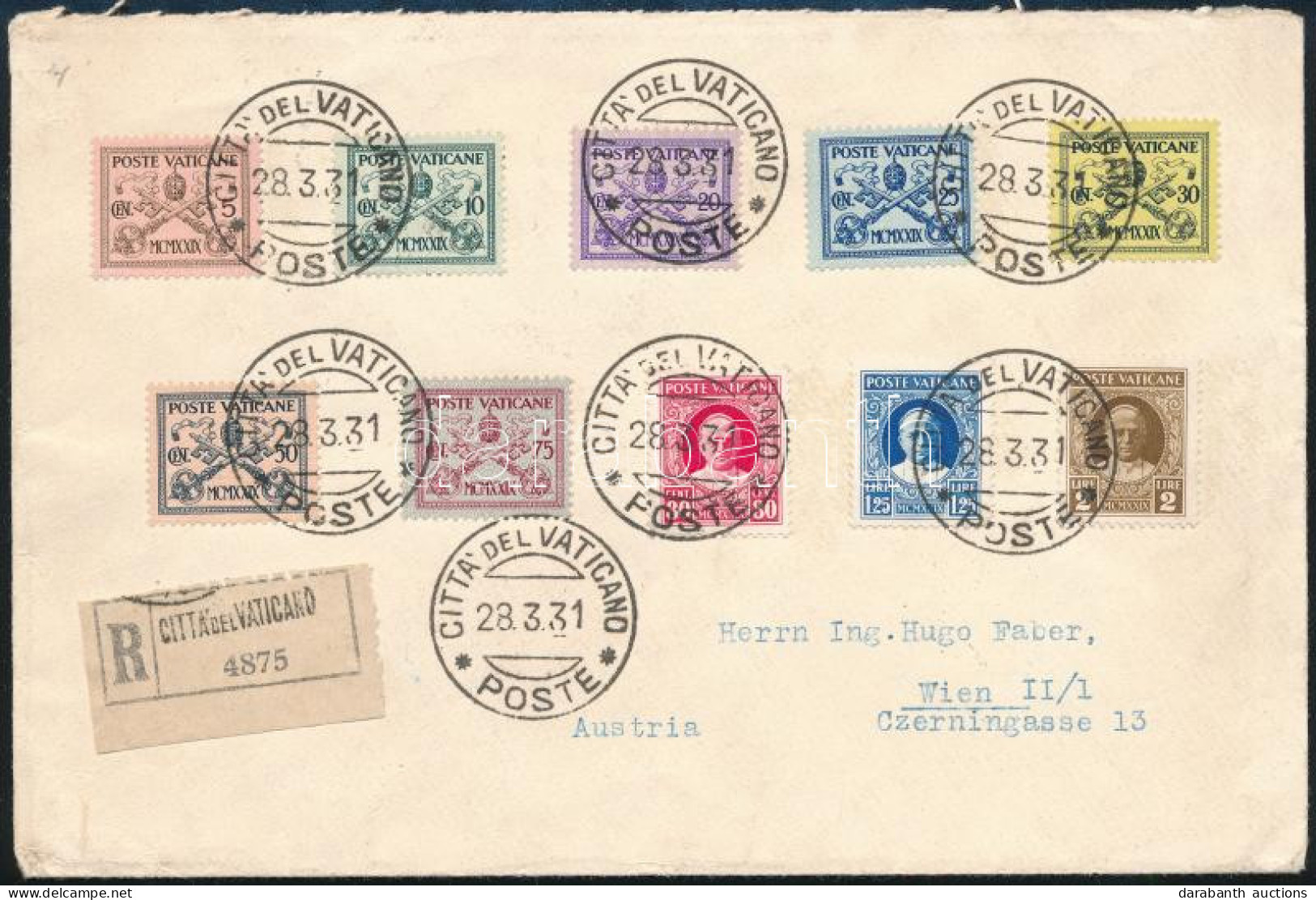 1931 Ajánlott Levél Bécsbe / Registered Cover With 10 Stamps To Vienna - Autres & Non Classés