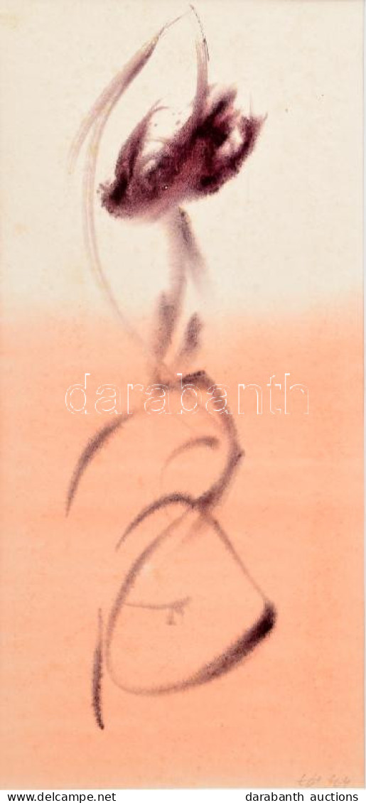 Tót Endre (1937-): Kalligráfia (cím Nélkül), 1964. Akvarell, Papír. Jelezve Jobbra Lent: Tót 64. Üvegezett Fakeretben. 2 - Sonstige & Ohne Zuordnung