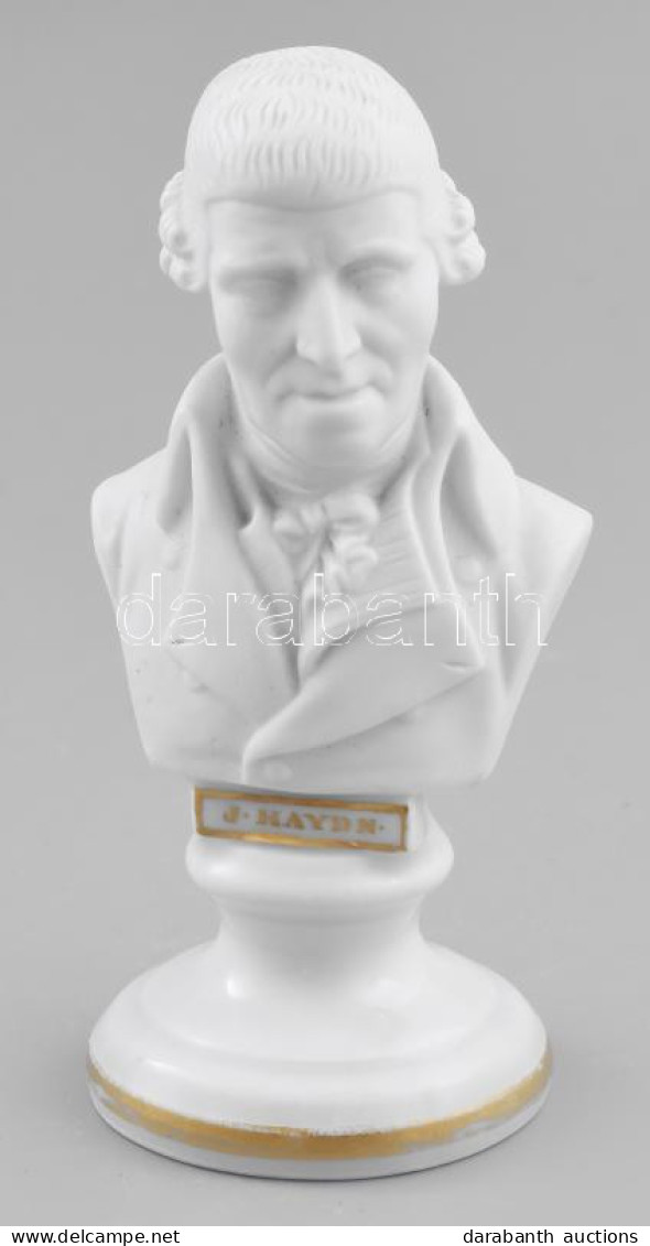 Cca 1860 Royal Vienna J. Haydn Büszt. Mázas és Biszkvit Porcelán, Jelzett, Kis Kopással, M: 11,5 Cm - Autres