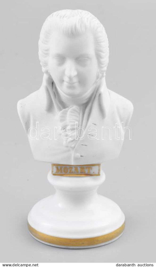 Cca 1860 Royal Vienna Mozart Büszt. Mázas és Biszkvit Porcelán, Jelzett, Kis Kopással, M: 11,5 Cm - Other