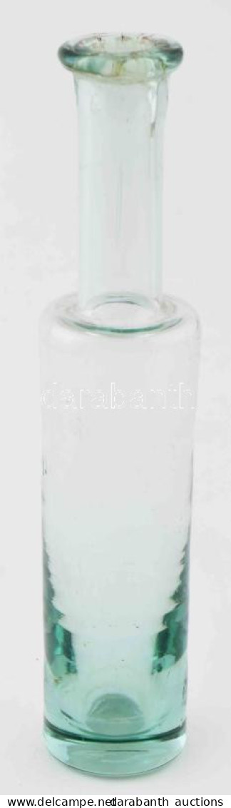 Gyógyszeres Fiola. Cca 1850, Parád, Hutaüveg, Hibátlan, M: 11,5 Cm - Glas & Kristall