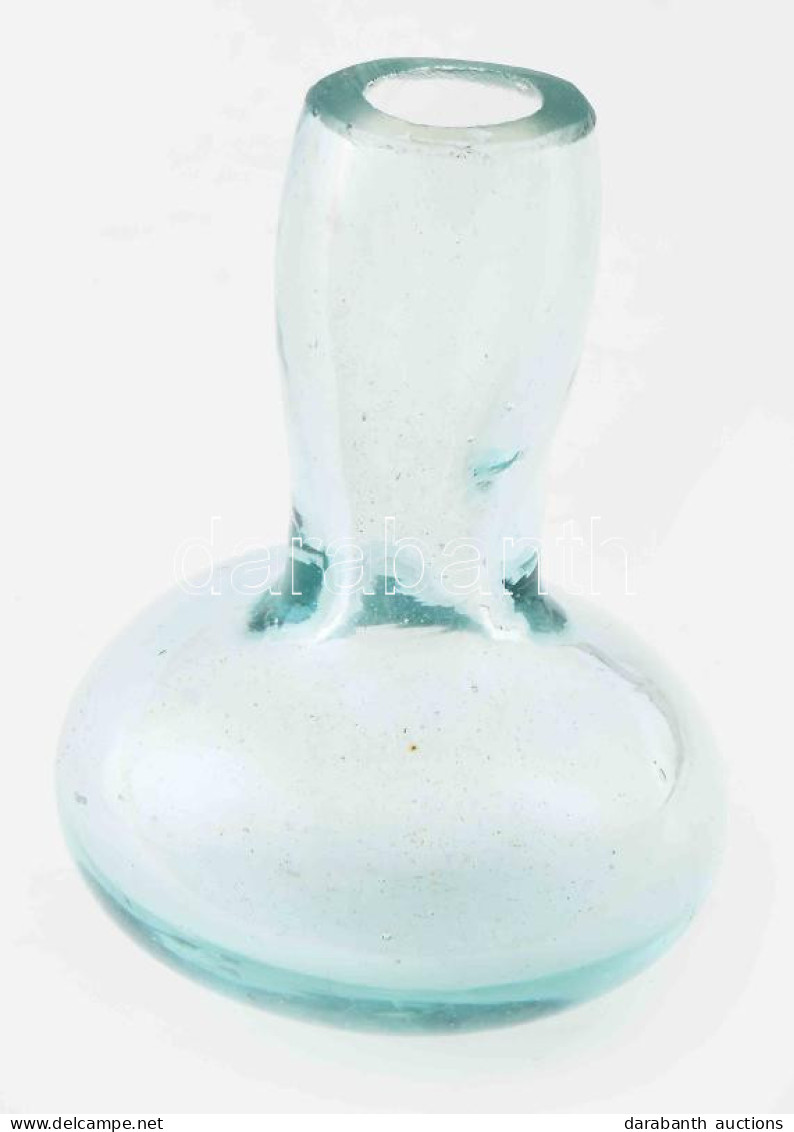 Vászonsimító üveg. Cca 19.sz. Közepe, Parád, Fűrészelt Hutaüveg, Hibátlan, M: 10 Cm - Glass & Crystal