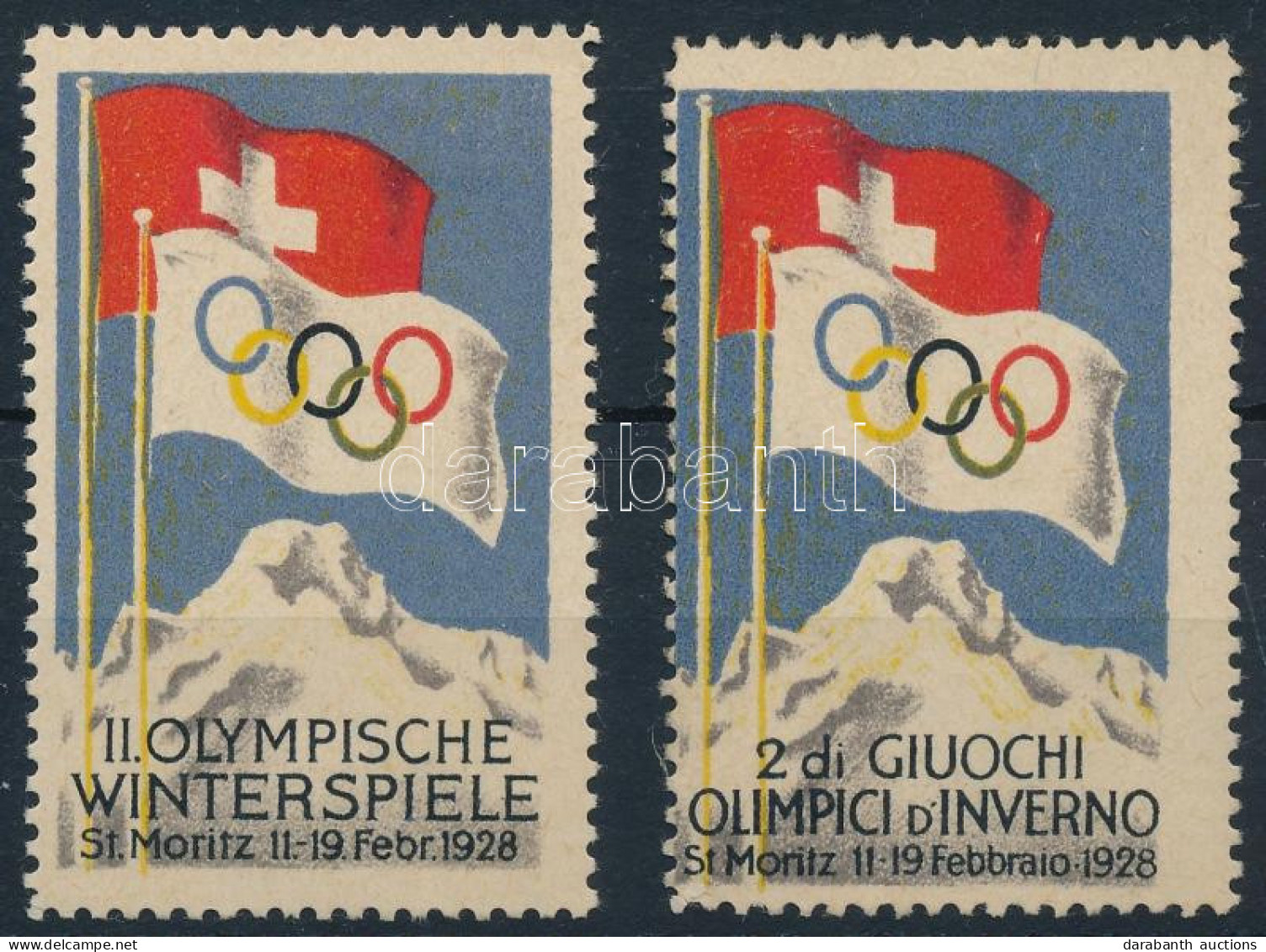 1928 Téli Olimpia 2 Klf Levélzáró - Zonder Classificatie