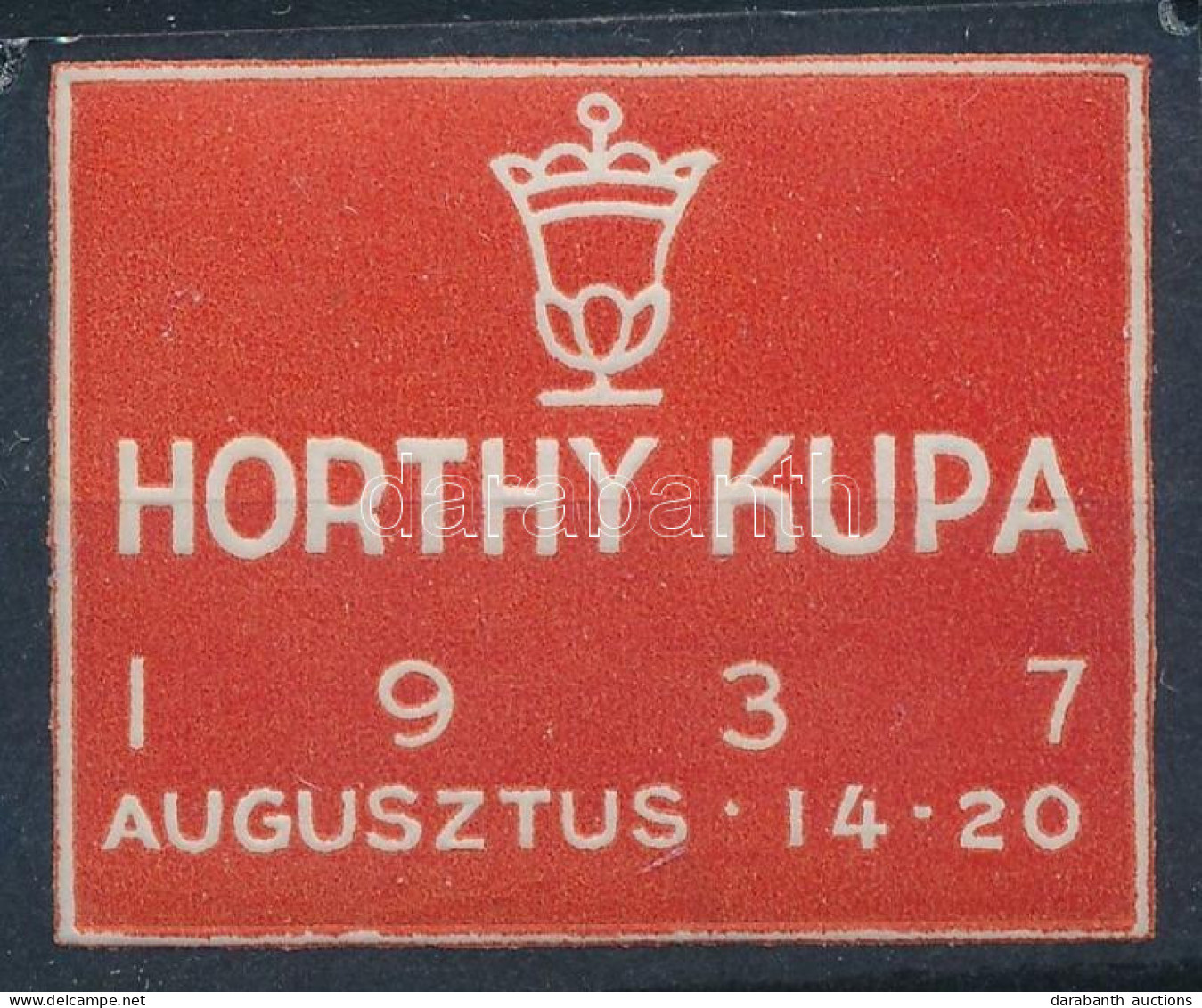1937 Horthy Kupa Levélzáró / Label - Zonder Classificatie