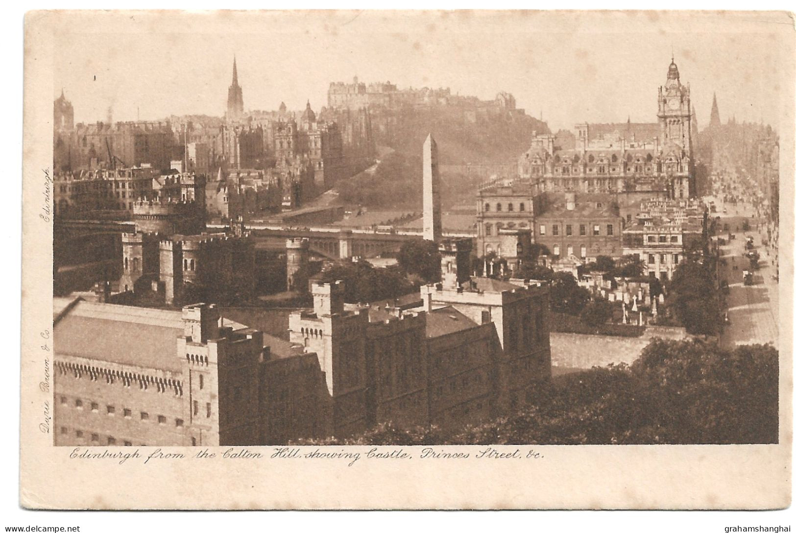 Postcard UK Scotland Edinburgh View From Calton Hill Looking West Including Former Calton Jail Prison Unposted - Midlothian/ Edinburgh