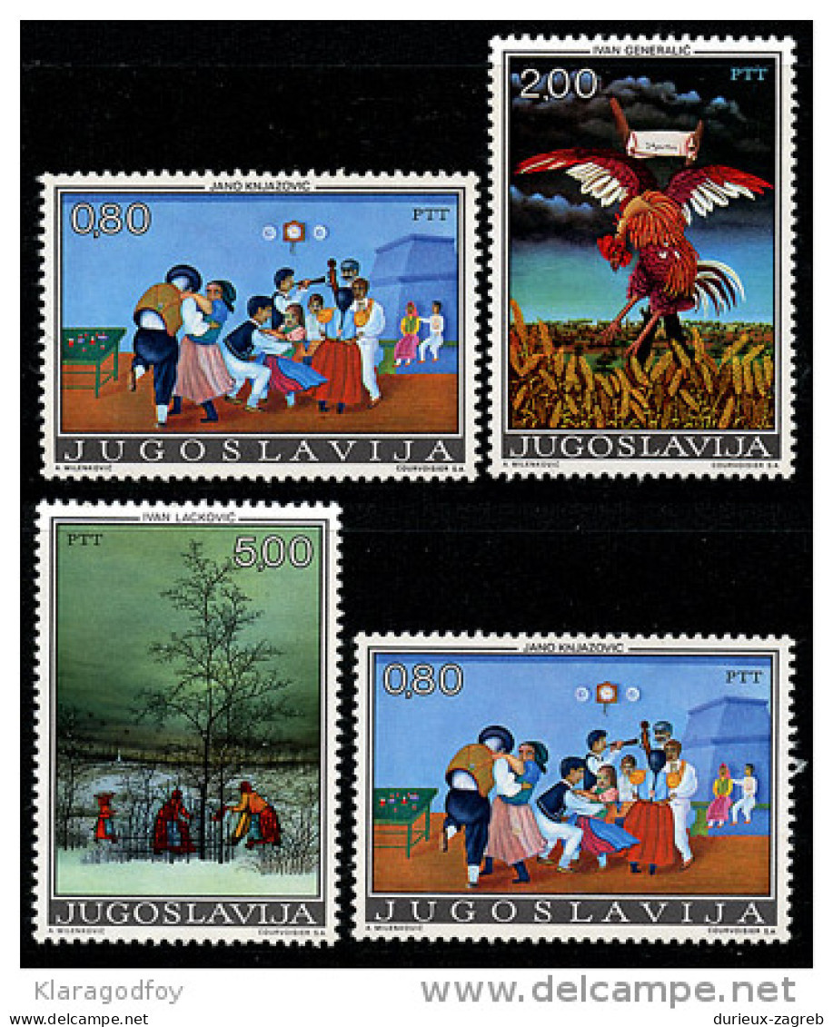 Yugoslavia 1974 Naive Paintings MiNr 1569-1572 MNH - Unused Stamps