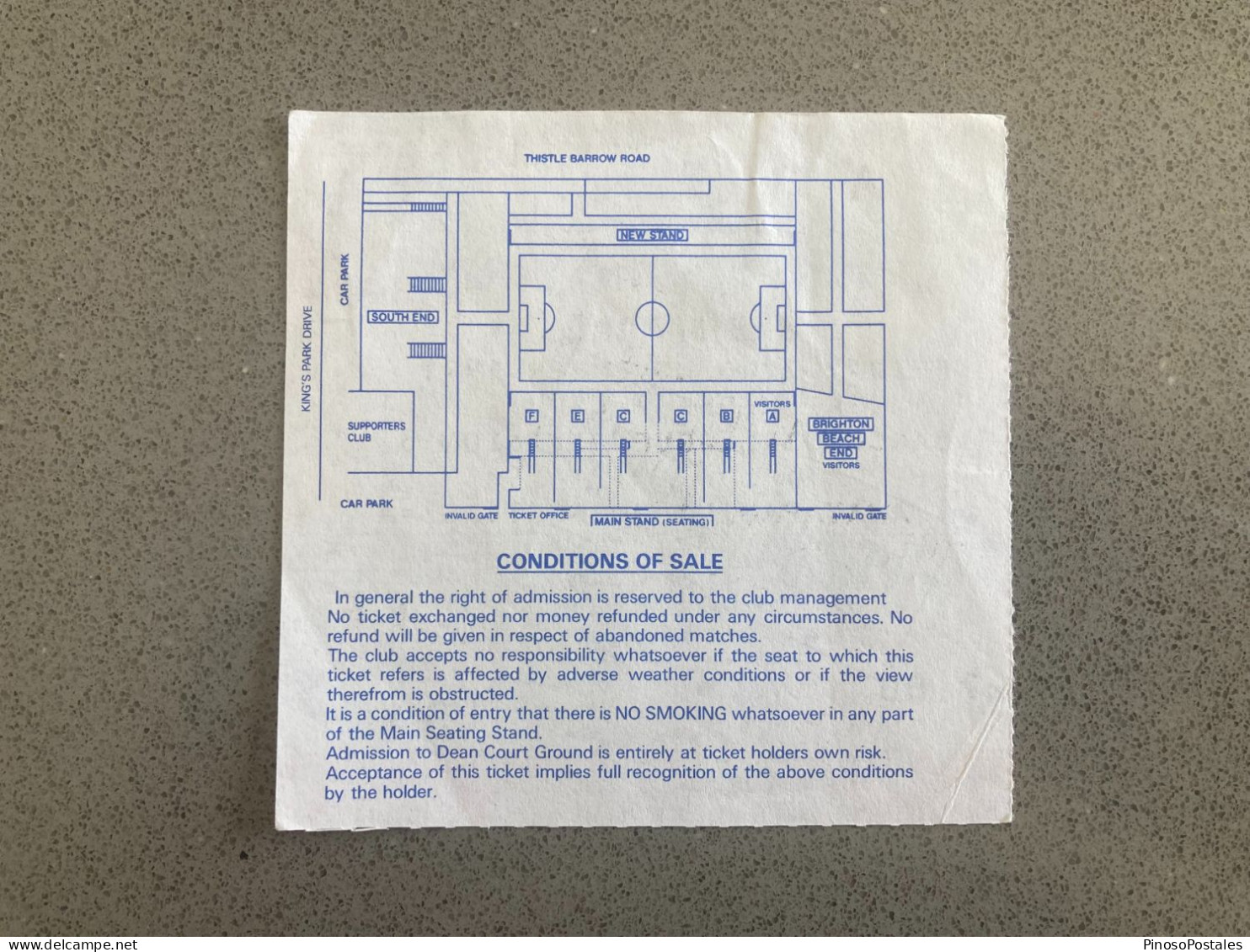 Bournemouth V Brentford 1991-92 Match Ticket - Tickets & Toegangskaarten