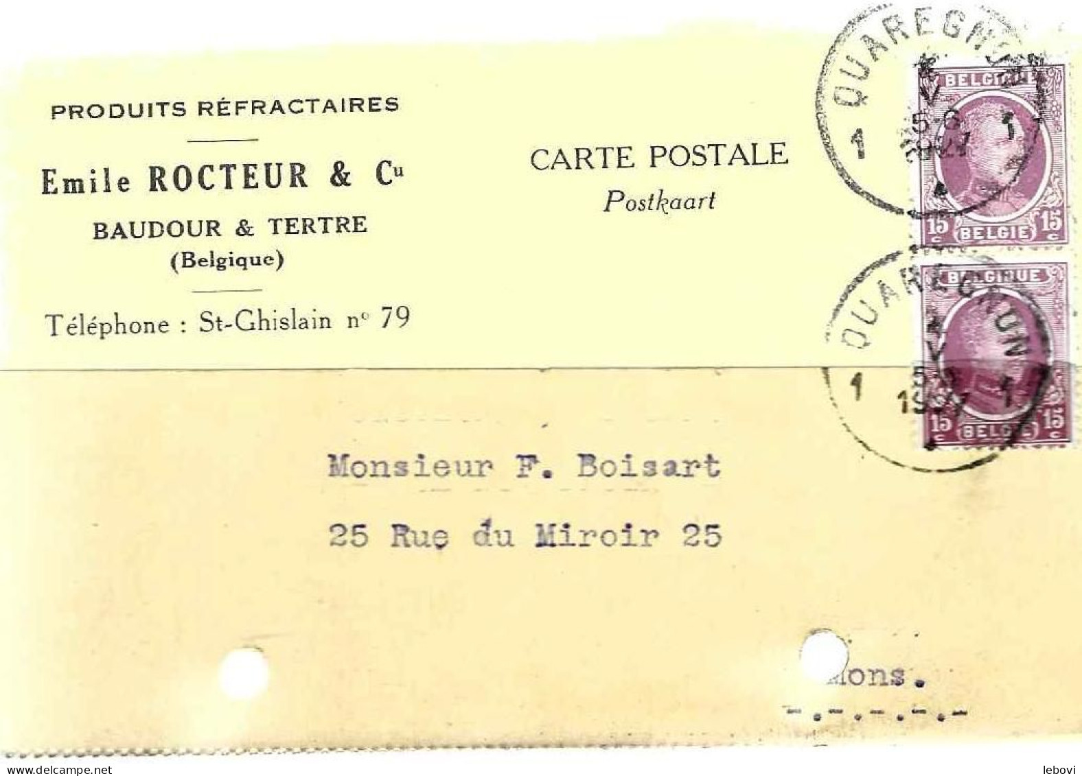 BAUDOUR & TERTRE Ets Emile ROCTEUR & Cie – Produits Réfractaire (1927) - 1900 – 1949