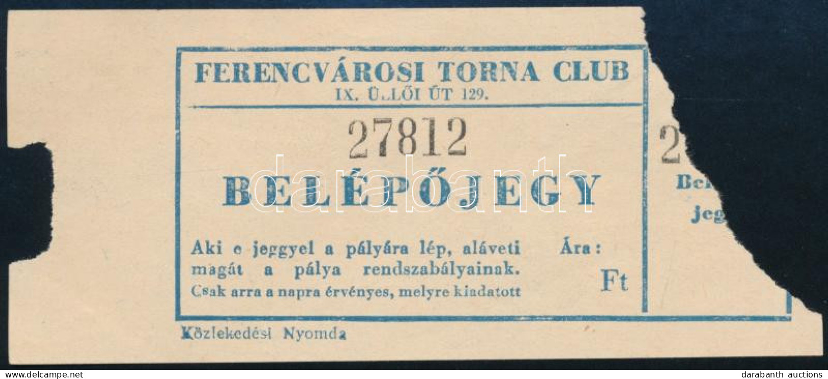 Ferencvárosi Torna Club Belépőjegye - Unclassified