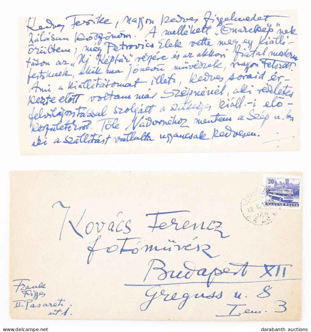 1968 Frank Frigyes (1890 - 1976) - Autográf Levele Kovács Ferenc Fotóművésznek Melyben Kiállításáról, Valamint Petrovics - Non Classificati
