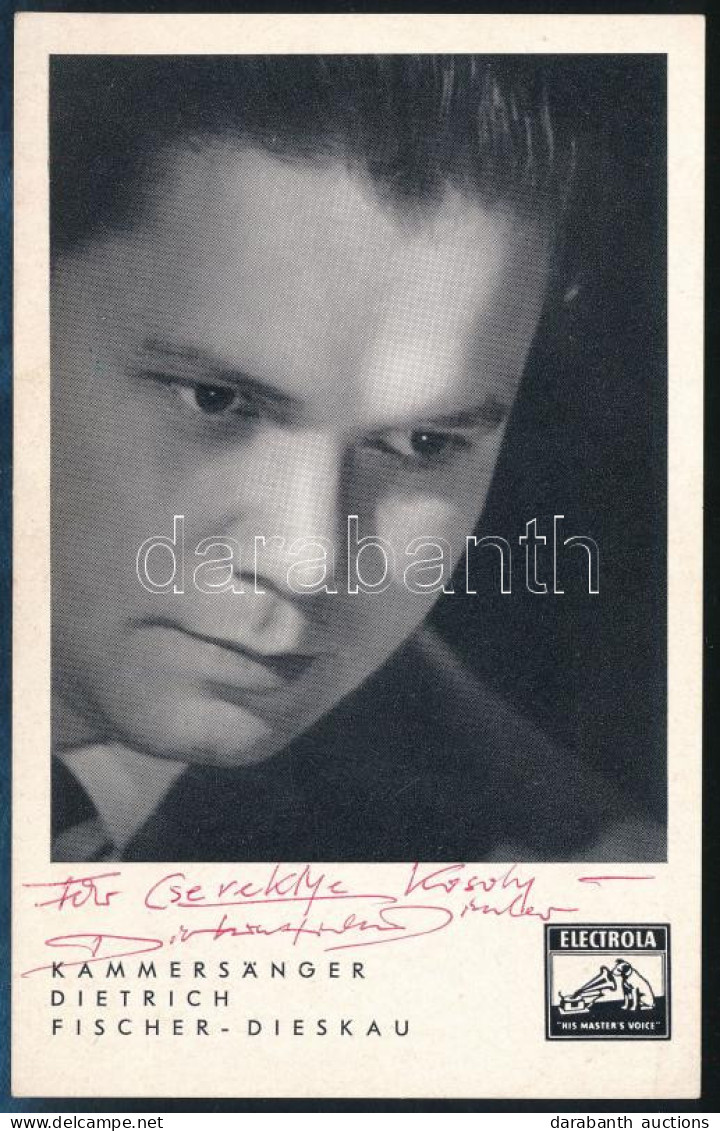 Dietrich Fischer-Dieskau (1925-2012) Német Operaénekes, Karmester Autográf Dedikációja Autogramkártyán/ Autograph Signat - Altri & Non Classificati