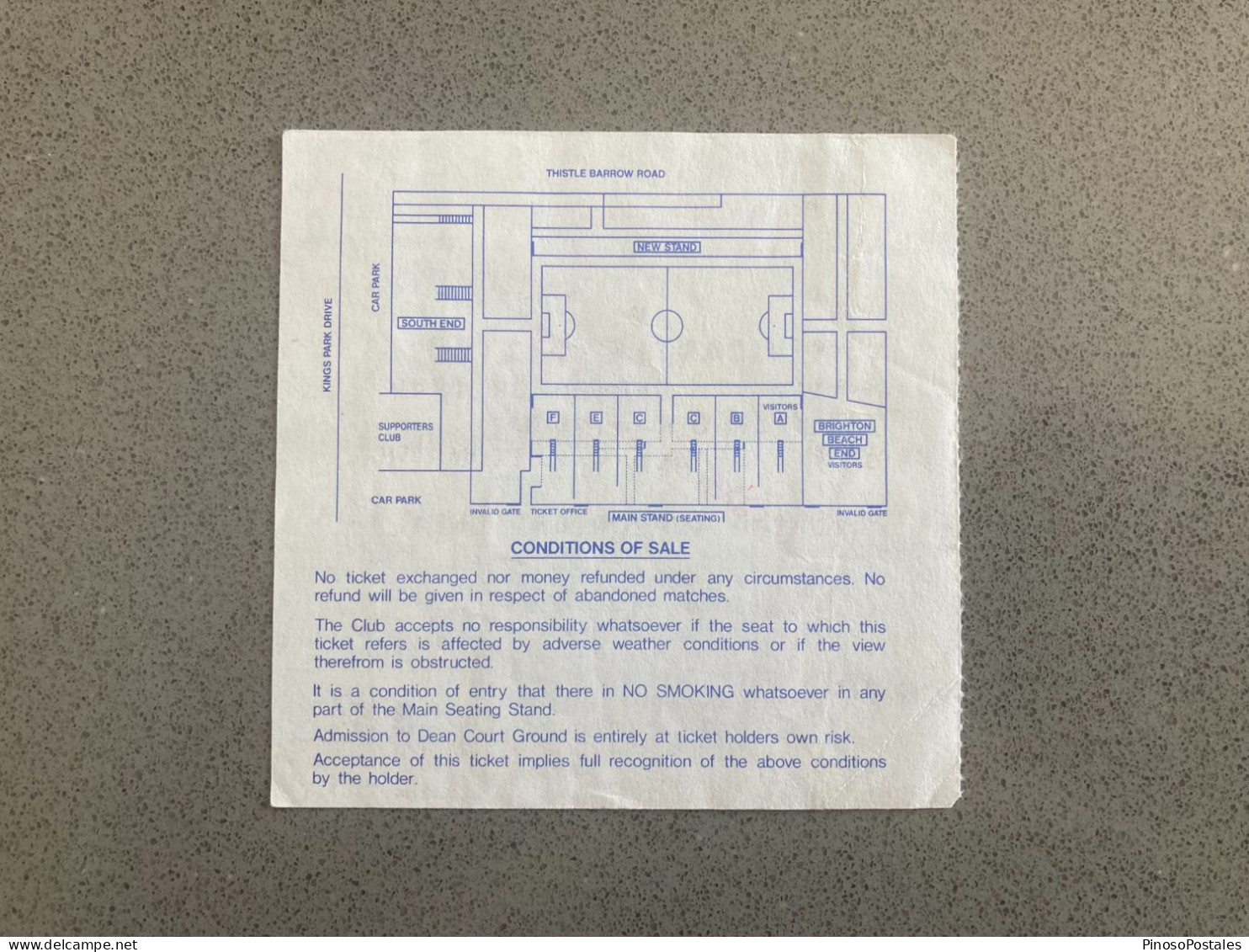 Bournemouth V Newcastle United 1989-90 Match Ticket - Tickets & Toegangskaarten