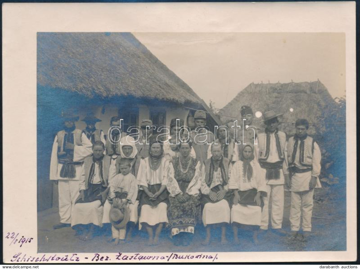 1915 Bukovina, Zastavna Csángó Népviseletes Család. / Zastawna Ukraine Familiy In Folklore. 18x13 Cm - Andere & Zonder Classificatie