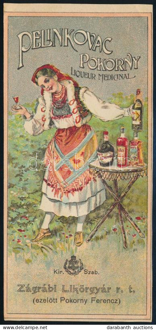 Cca 1910 Zágrábi Likőrgyár, Pokorny Ferenc Litho Számolócédula - Werbung