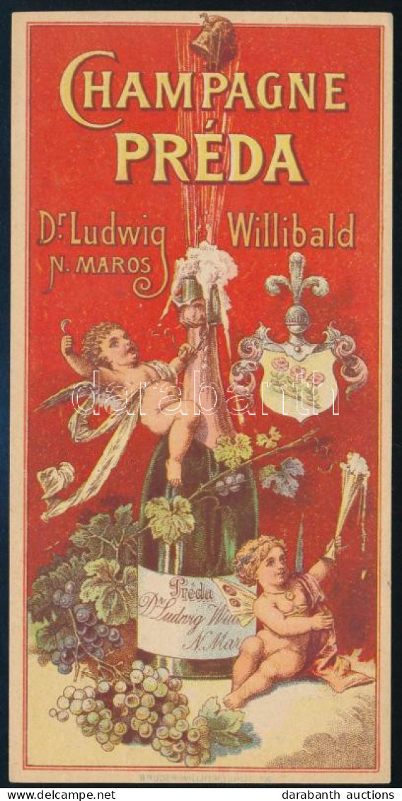 Cca 1910 Champagne Préda, Dr. Ludwig Willibald, Nagymaros Pezsgő Számolócédula - Reclame