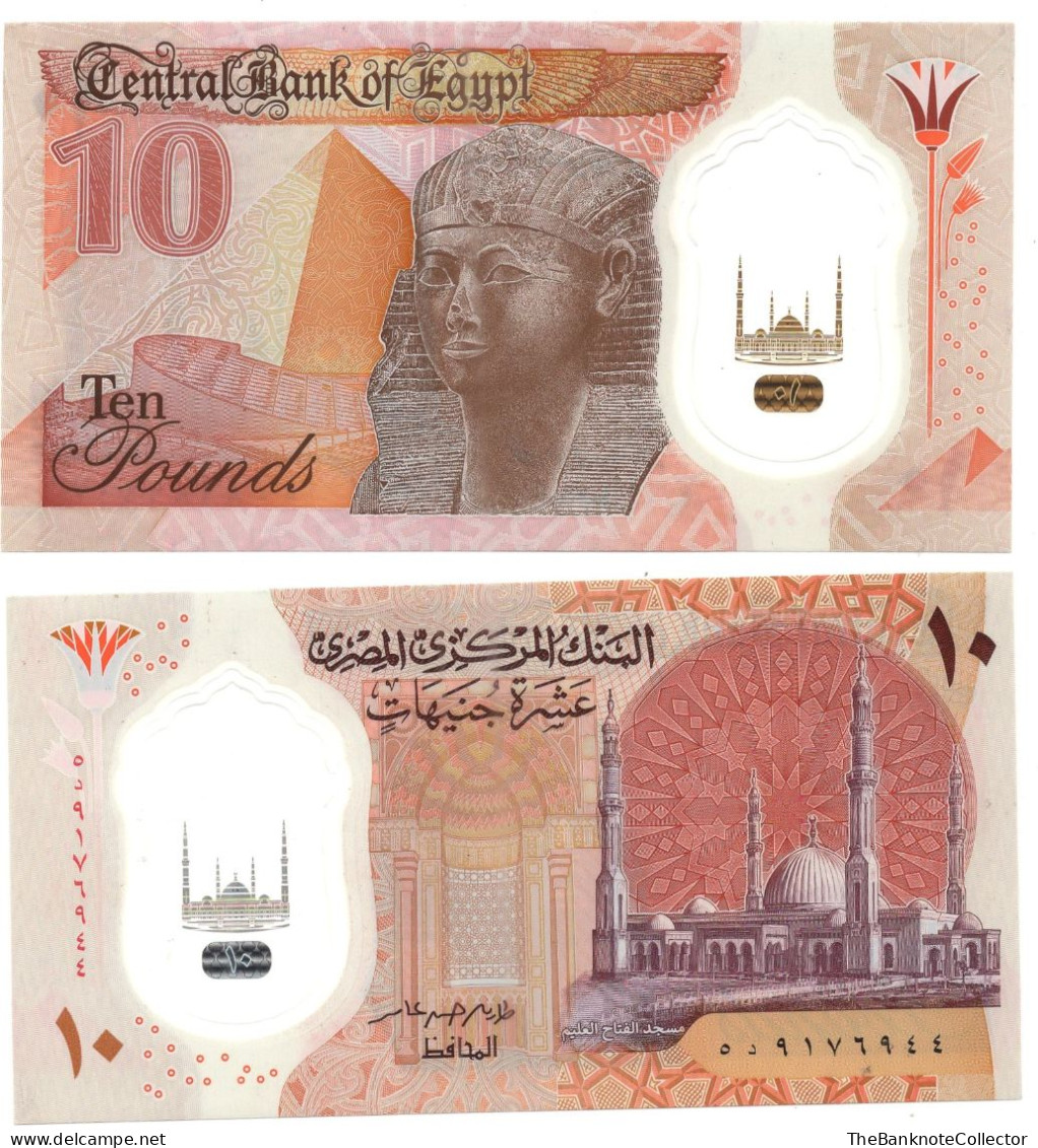 Egypt 10 Pounds 2022 Polymer P-81 UNC - Egipto