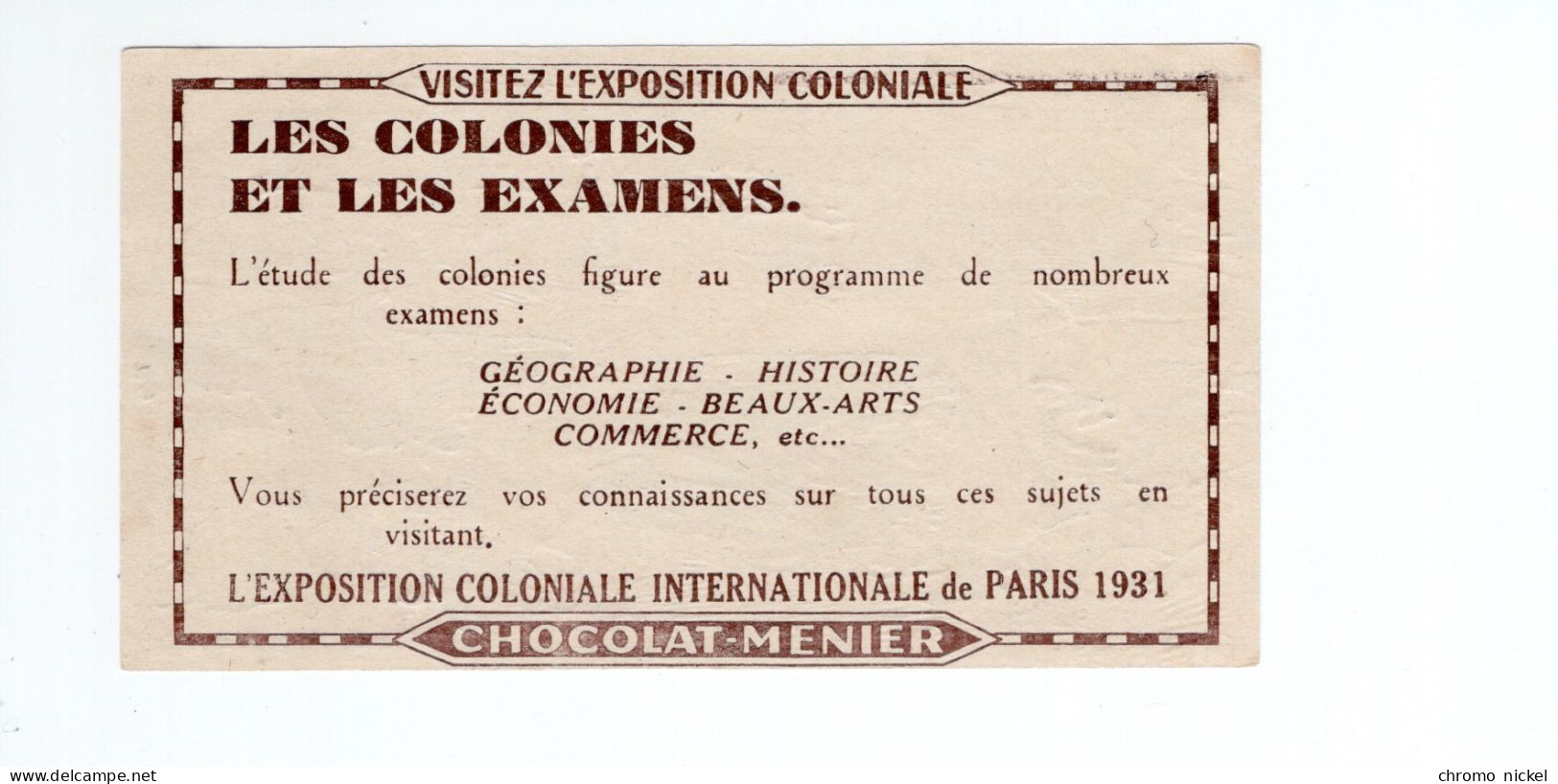 Chromo Maroc Morocco L'Oued Atlas Marocain Exposition Coloniale 1931 Paris 110 X 60 Mm Pub: MENIER  TB 2 Scans - Menier