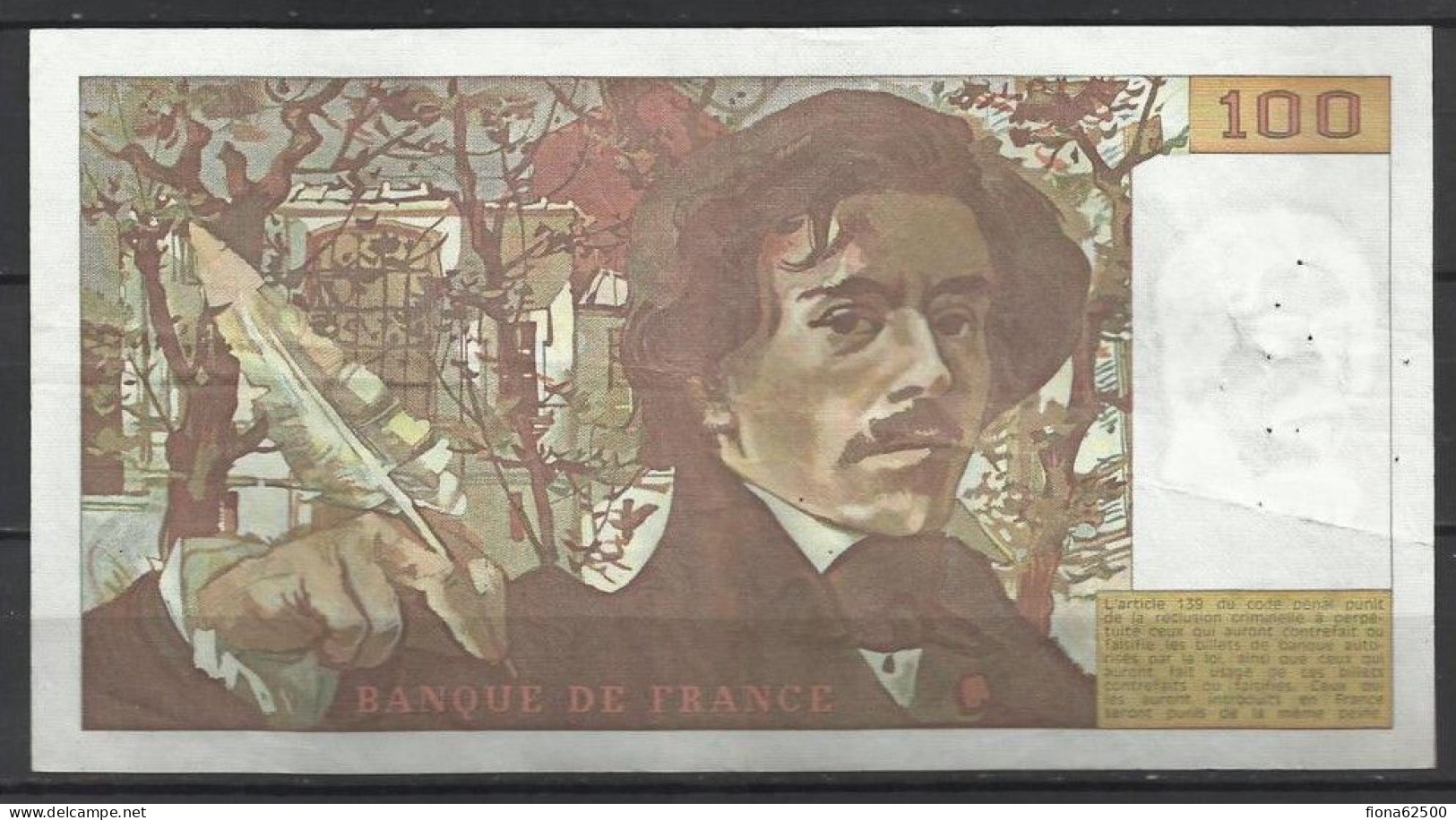 100 FRANCS . DELACROIX . 1980 . - 100 F 1978-1995 ''Delacroix''