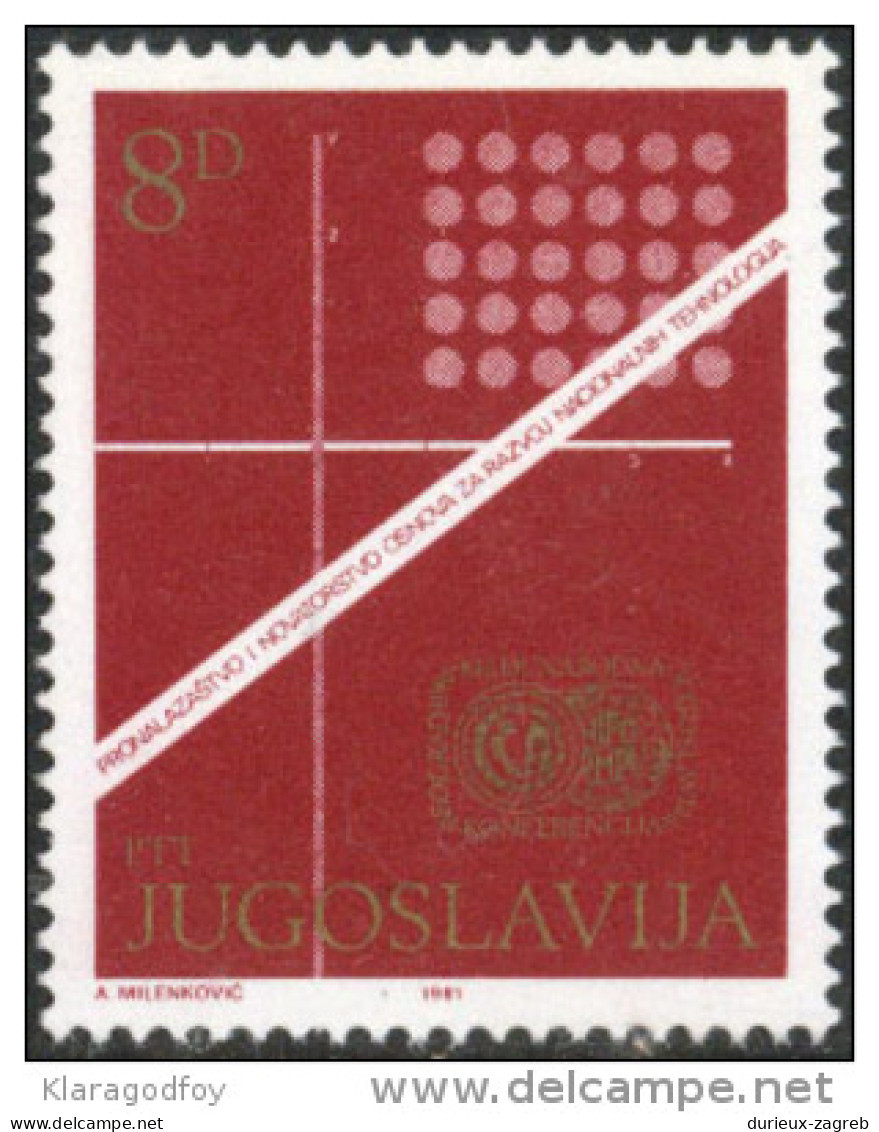 Yugoslavia 1981 Developmnet Of Nacional Technologies MiNr 1907 MNH - Ungebraucht