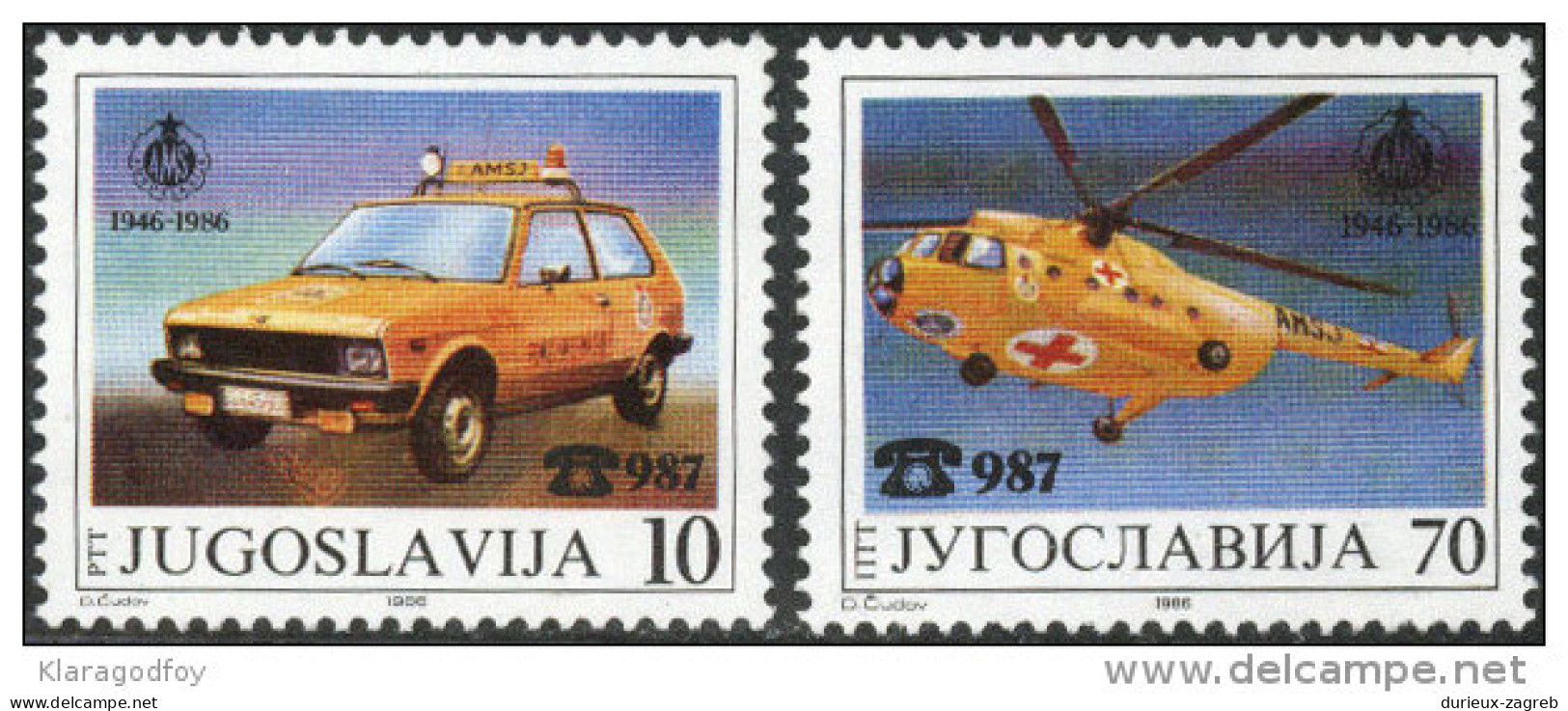 Yugoslavia 1986 Yugoslav Automobile Association MiNr 2146-2147 MNH - Ungebraucht